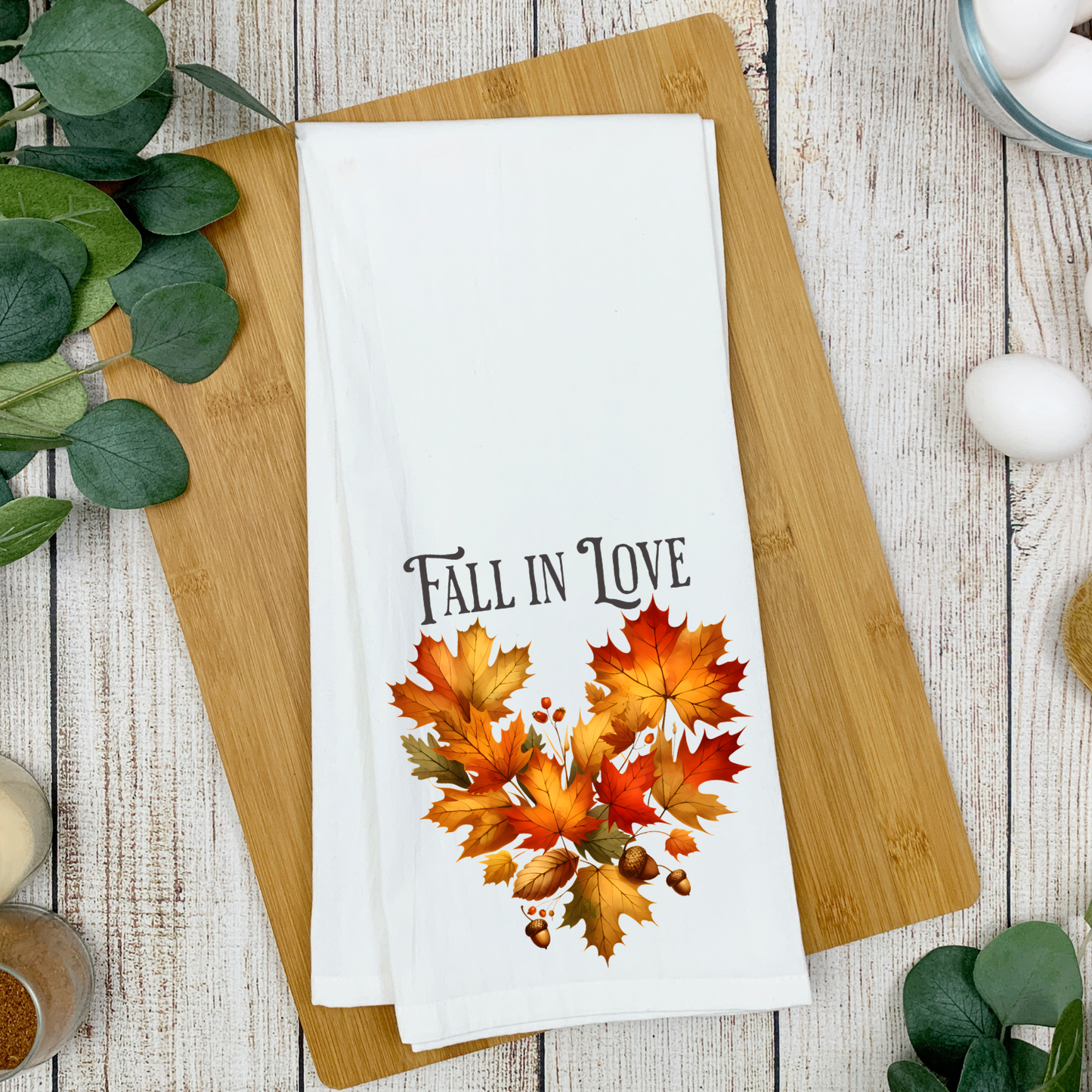 Fall in Love Kitchen Tea Towel