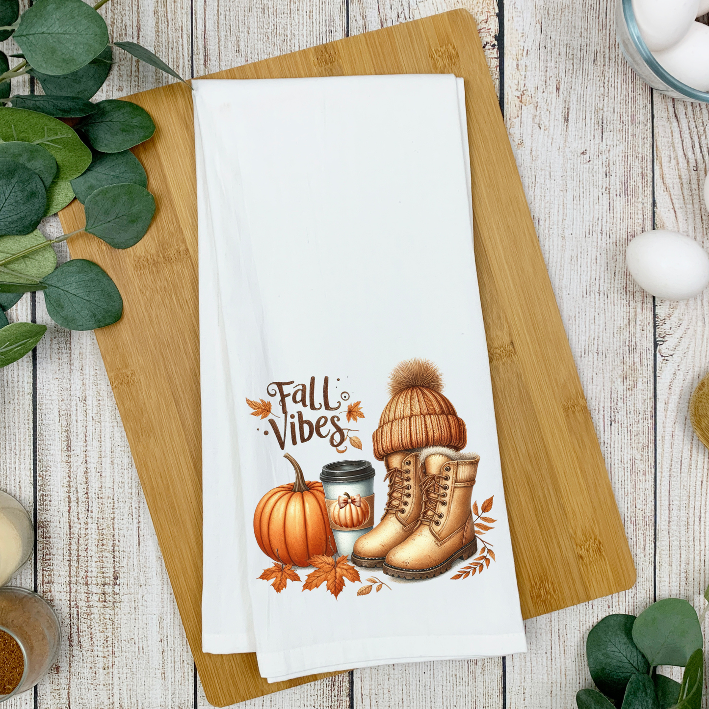 Fall Vibes Kitchen Tea Towel