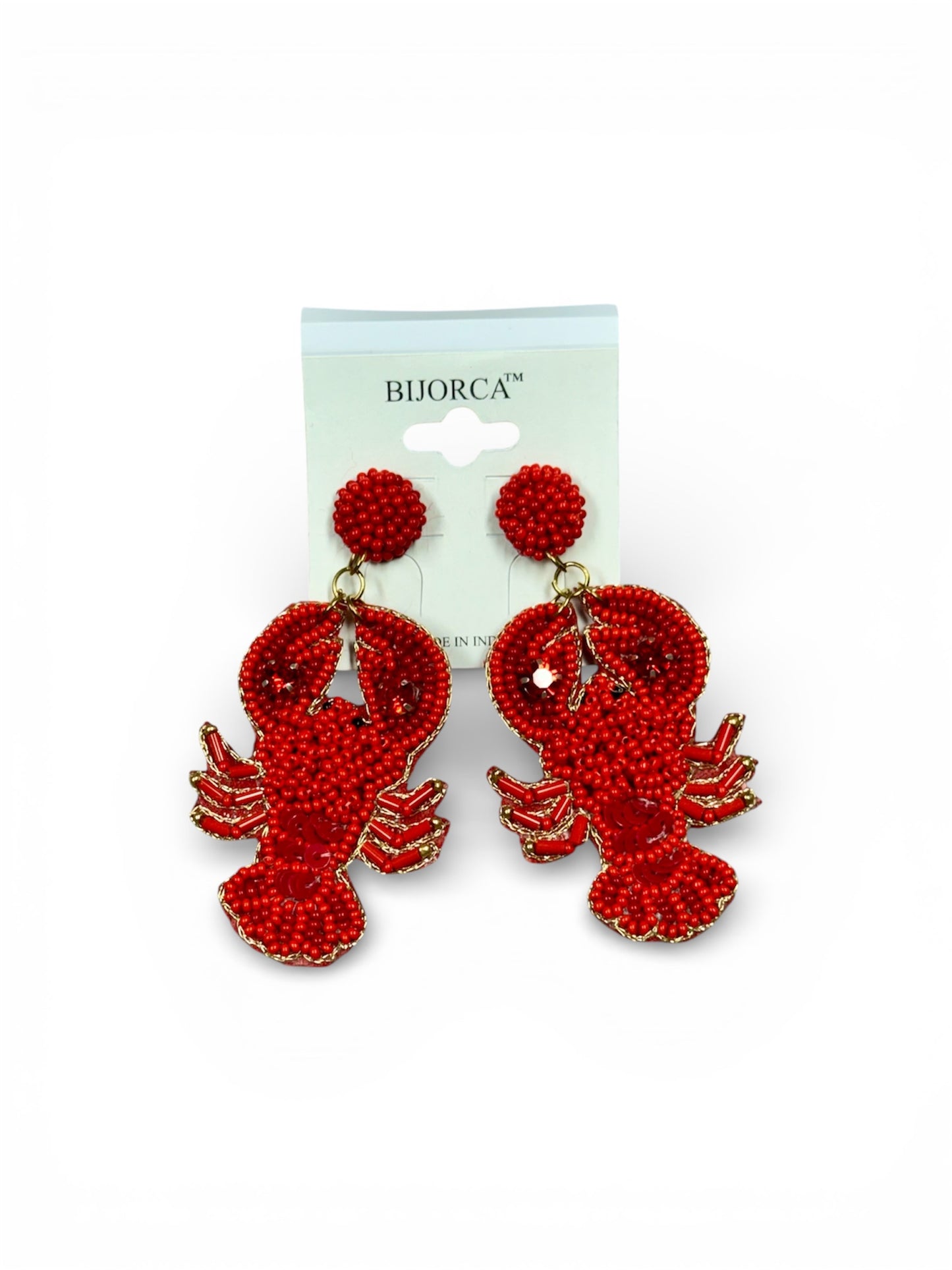 LOBSTER SEED BEAD EARRINGS