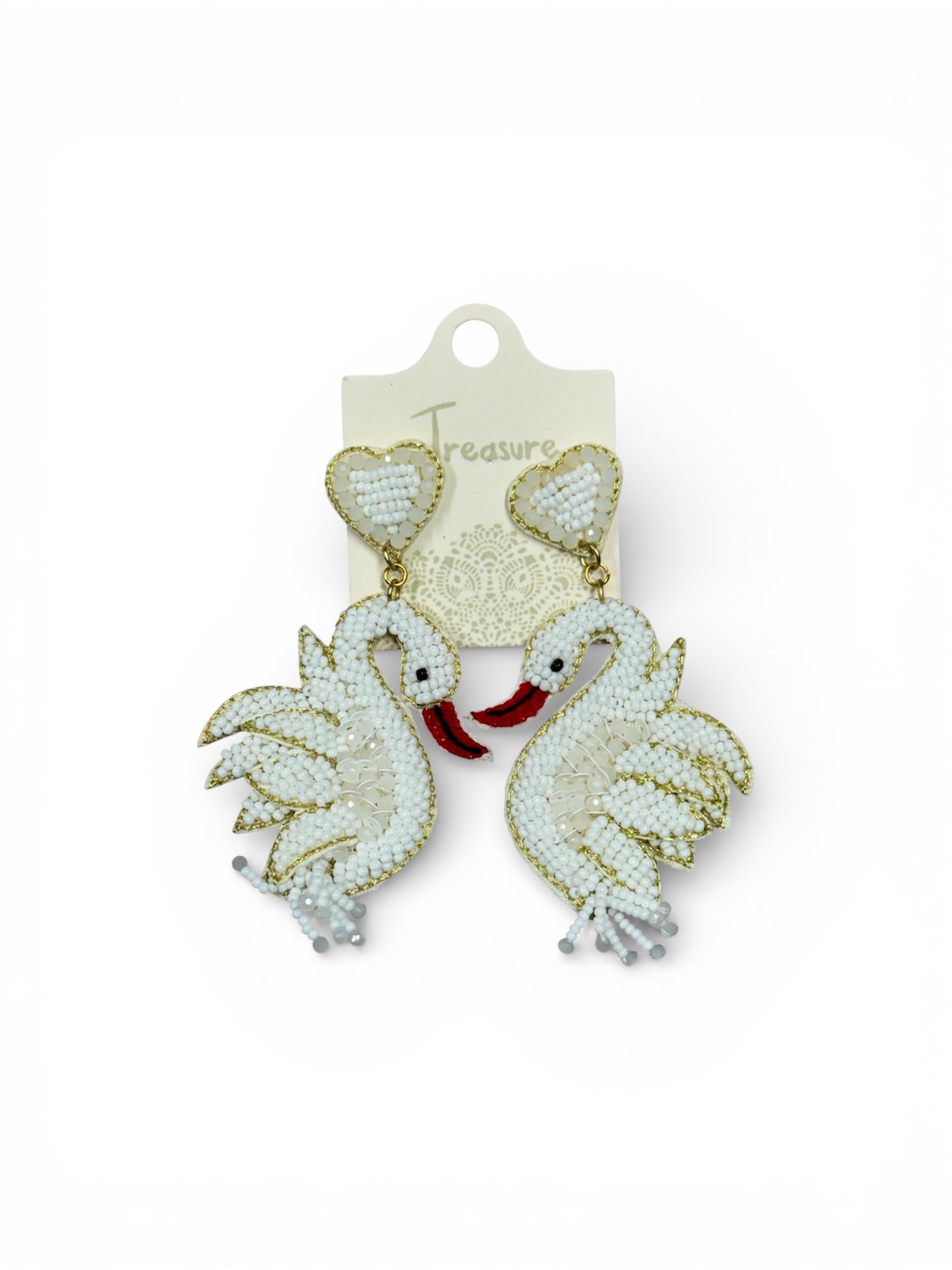 SWAN SEED BEAD EARRINGS
