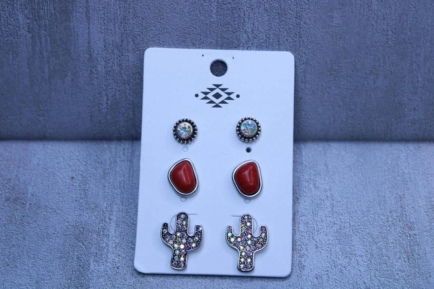 3 PAIR STUDS CACTUS