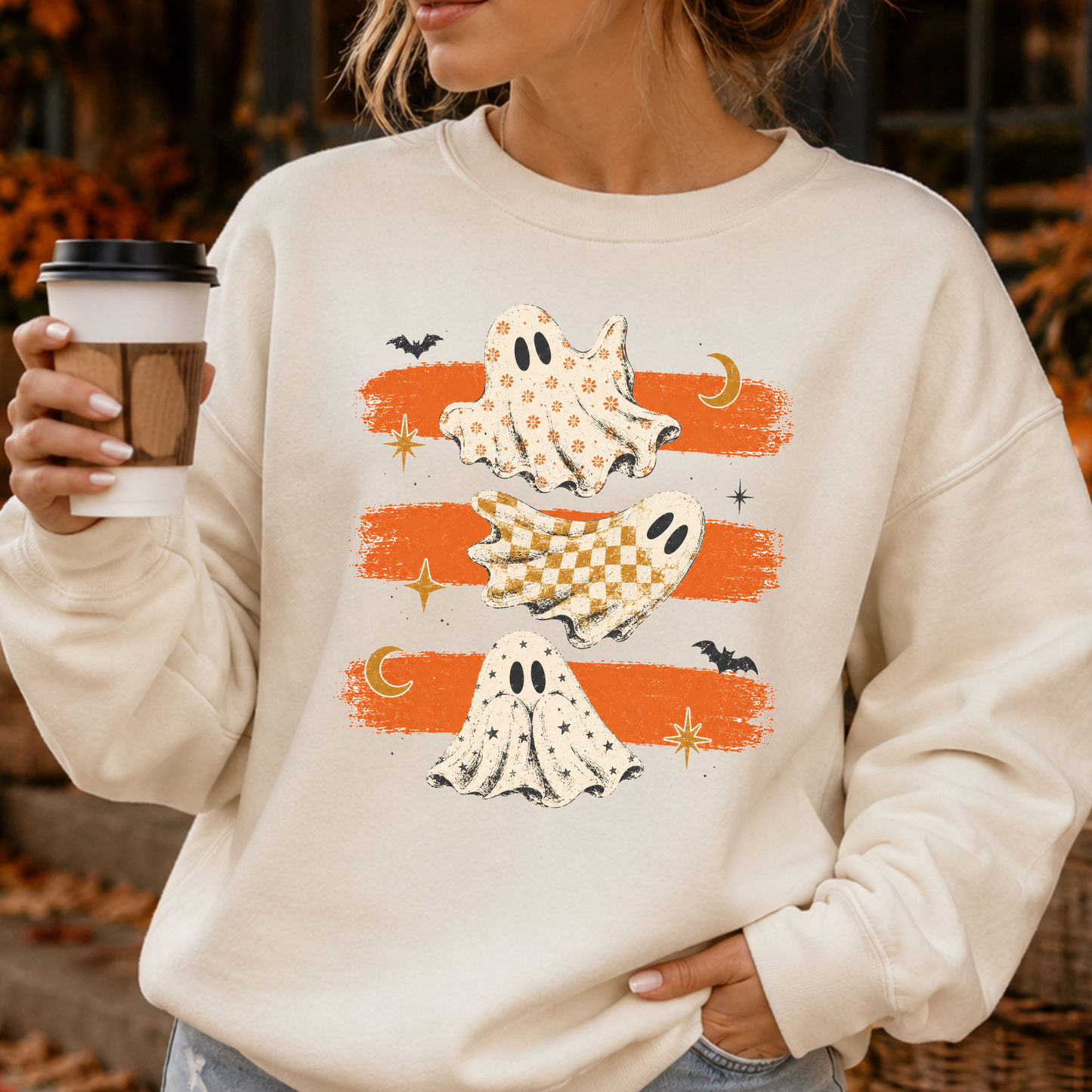 Retro Ghost Trio Crewneck