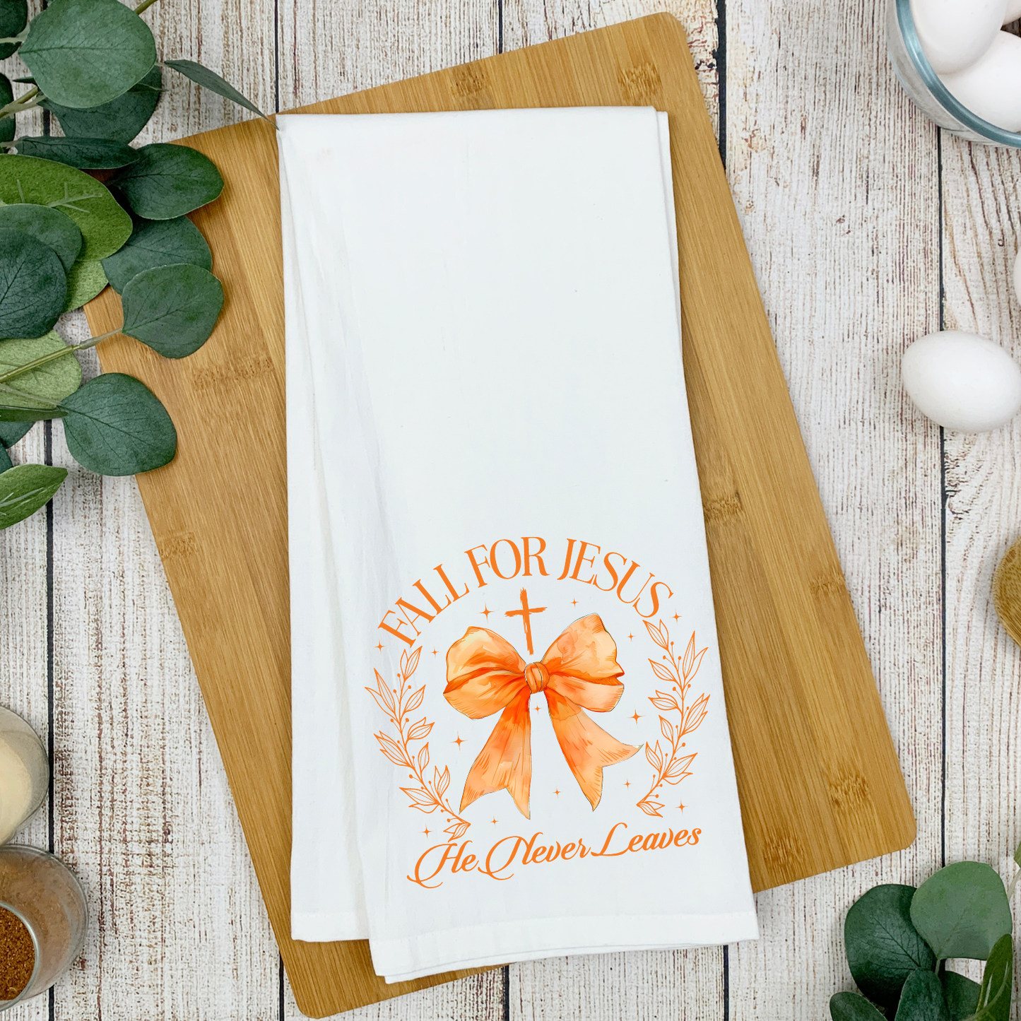 Fall for Jesus Kitchen Tea Towel