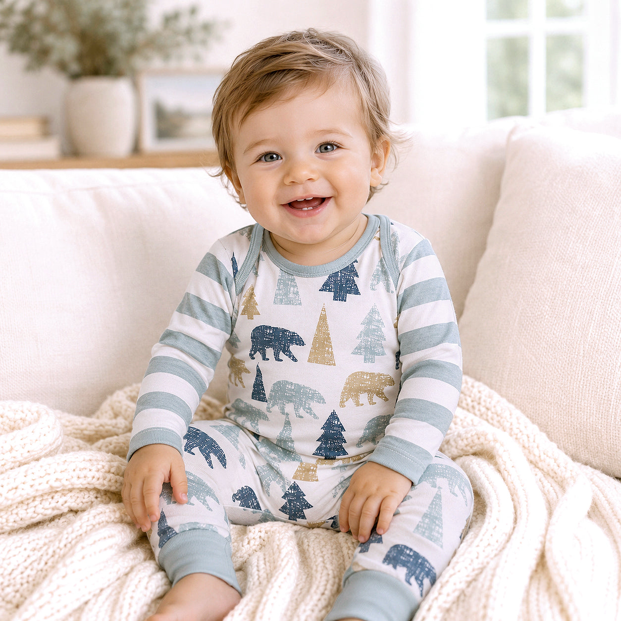 Bear Mountain Baby Boy Cotton Romper