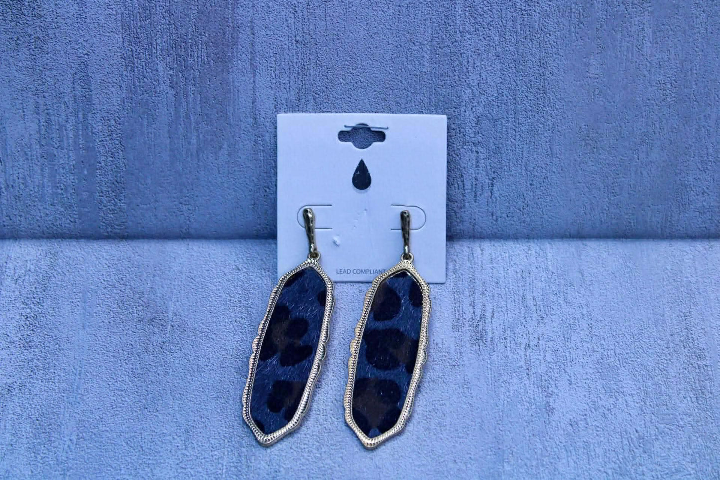 GREY AND BLACK LEOPARD PRINT EARRINGS