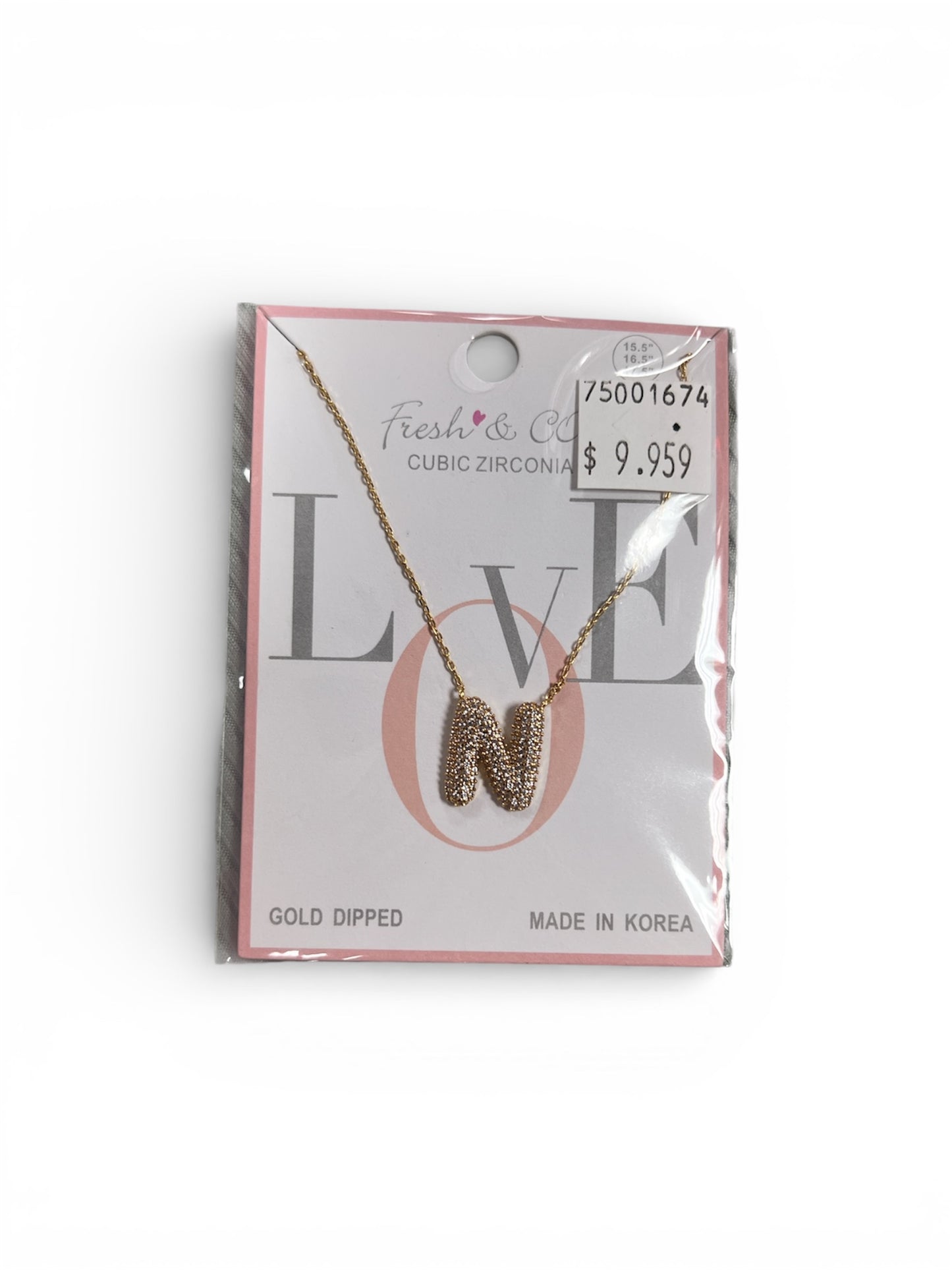 GOLD DIAMOND “N” NECKLACE