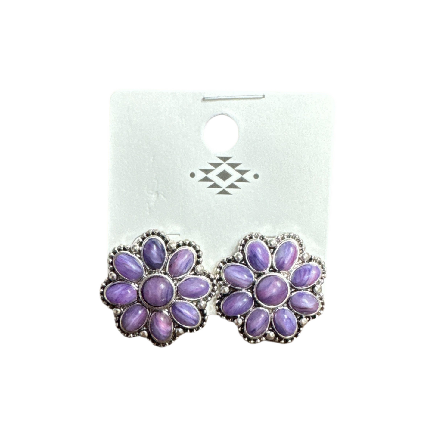 PURPLE FLOWER BLOSSOM EARRINGS
