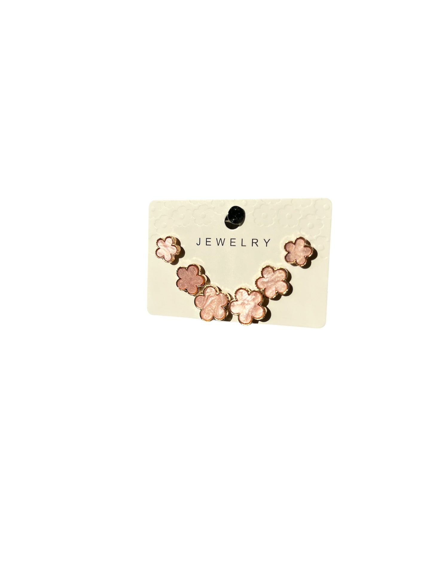 PINK FLOWER GOLD EARRINGS