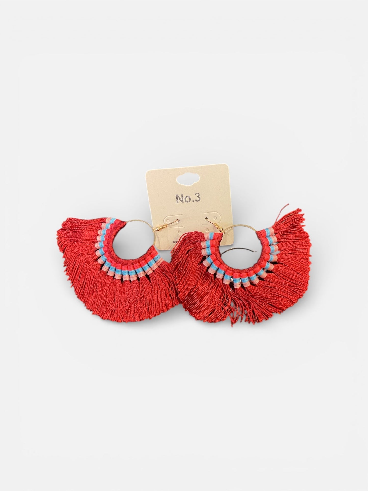 RED TASSEL ROPE EARRINGS