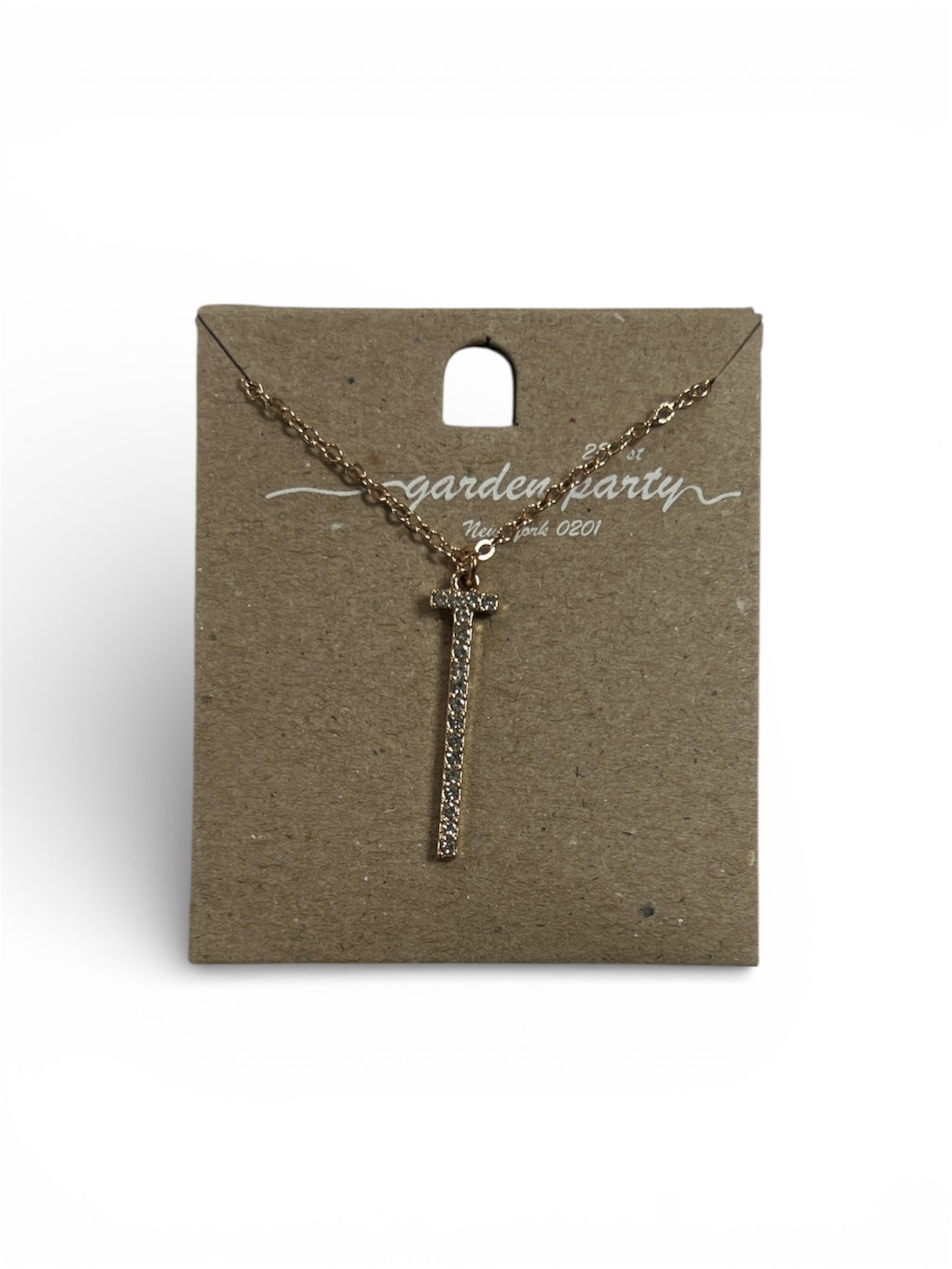 GOLD DIAMOND “T” NECKLACE