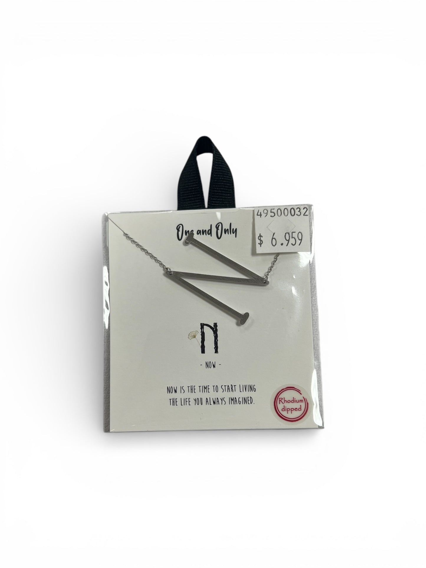 SILVER “N” NECKLACE