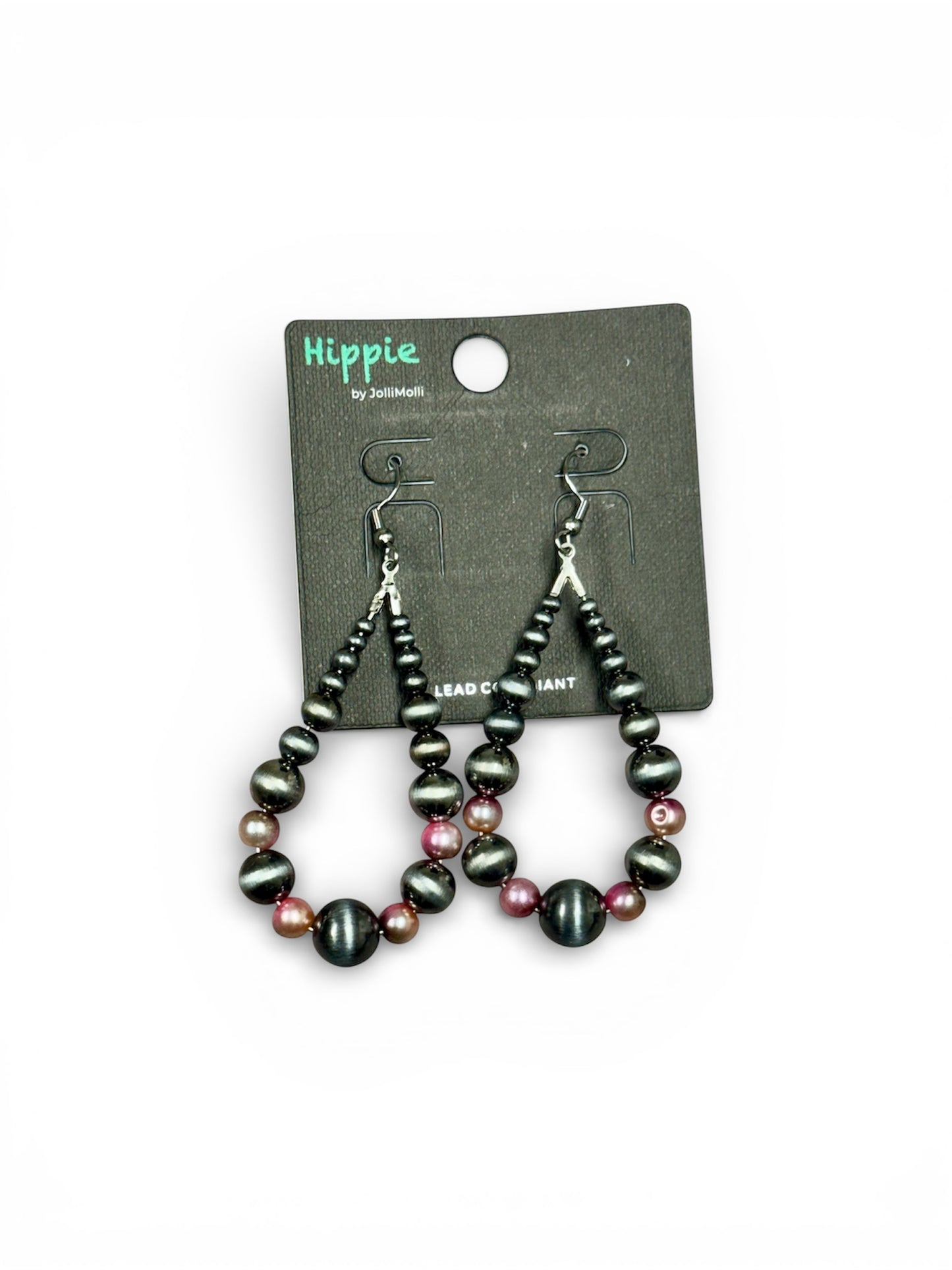NAVAJO BEAD TEAR DROP EARRINGS