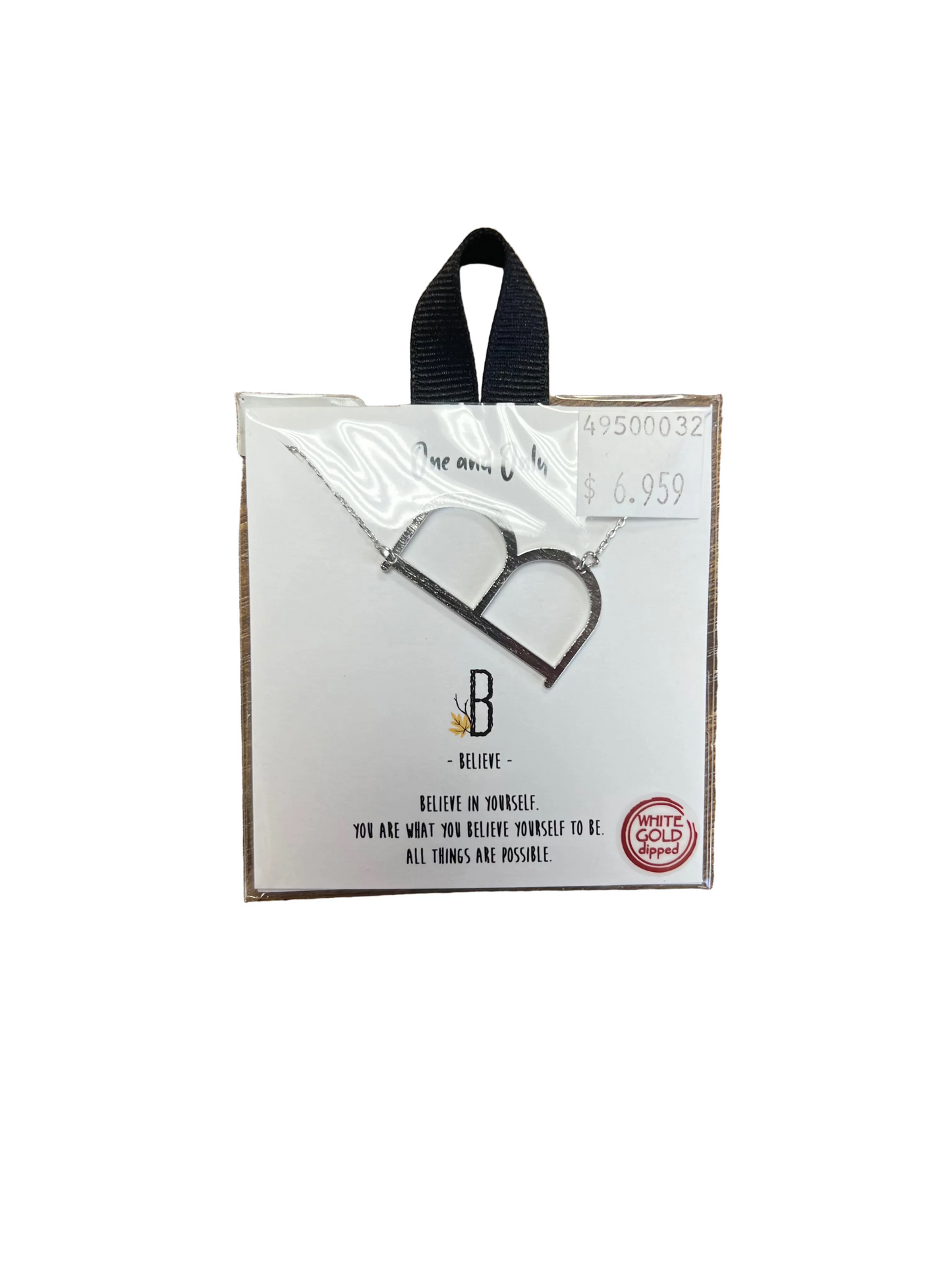 SILVER "B" NECKLACE
