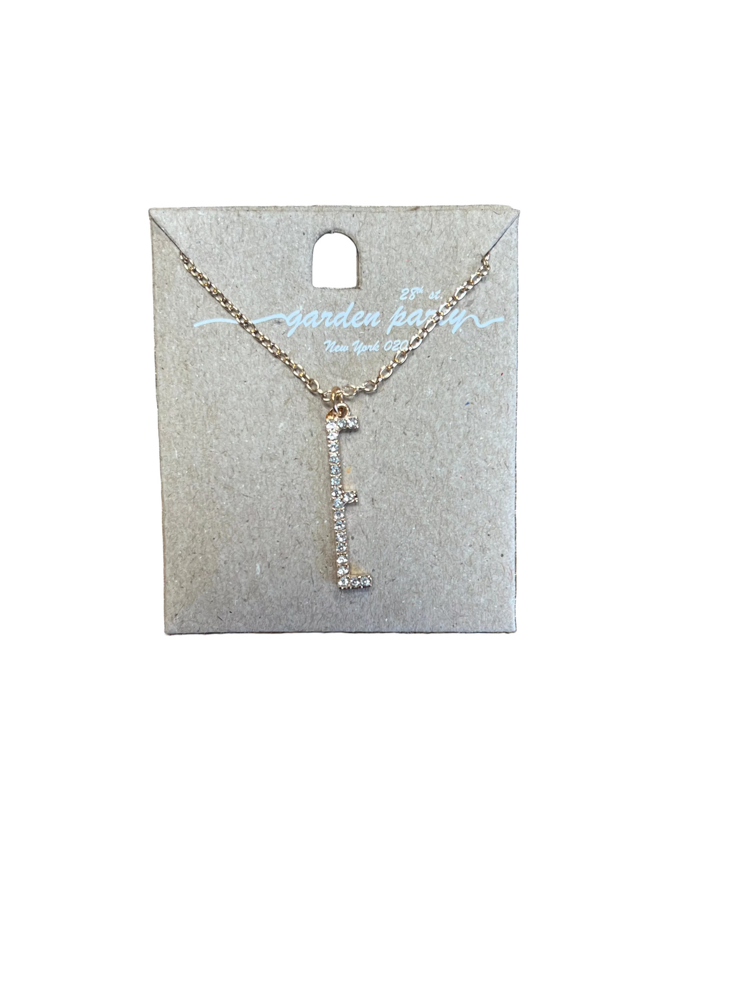 GOLD DIAMOND "E" NECKLACE