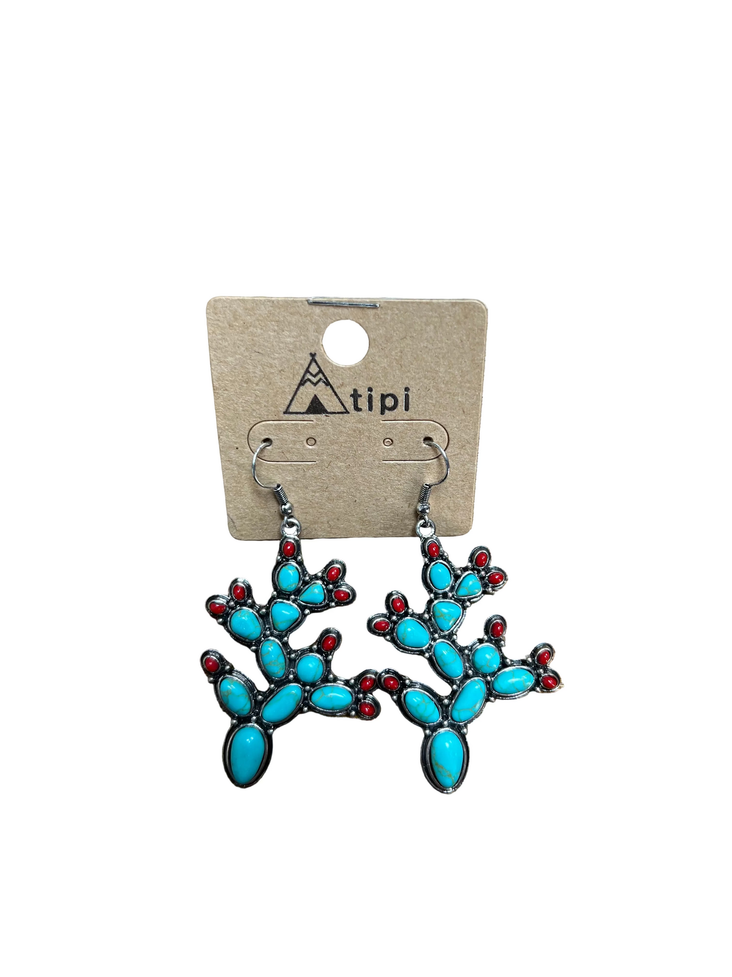 TURQUOISE CACTUS EARRINGS