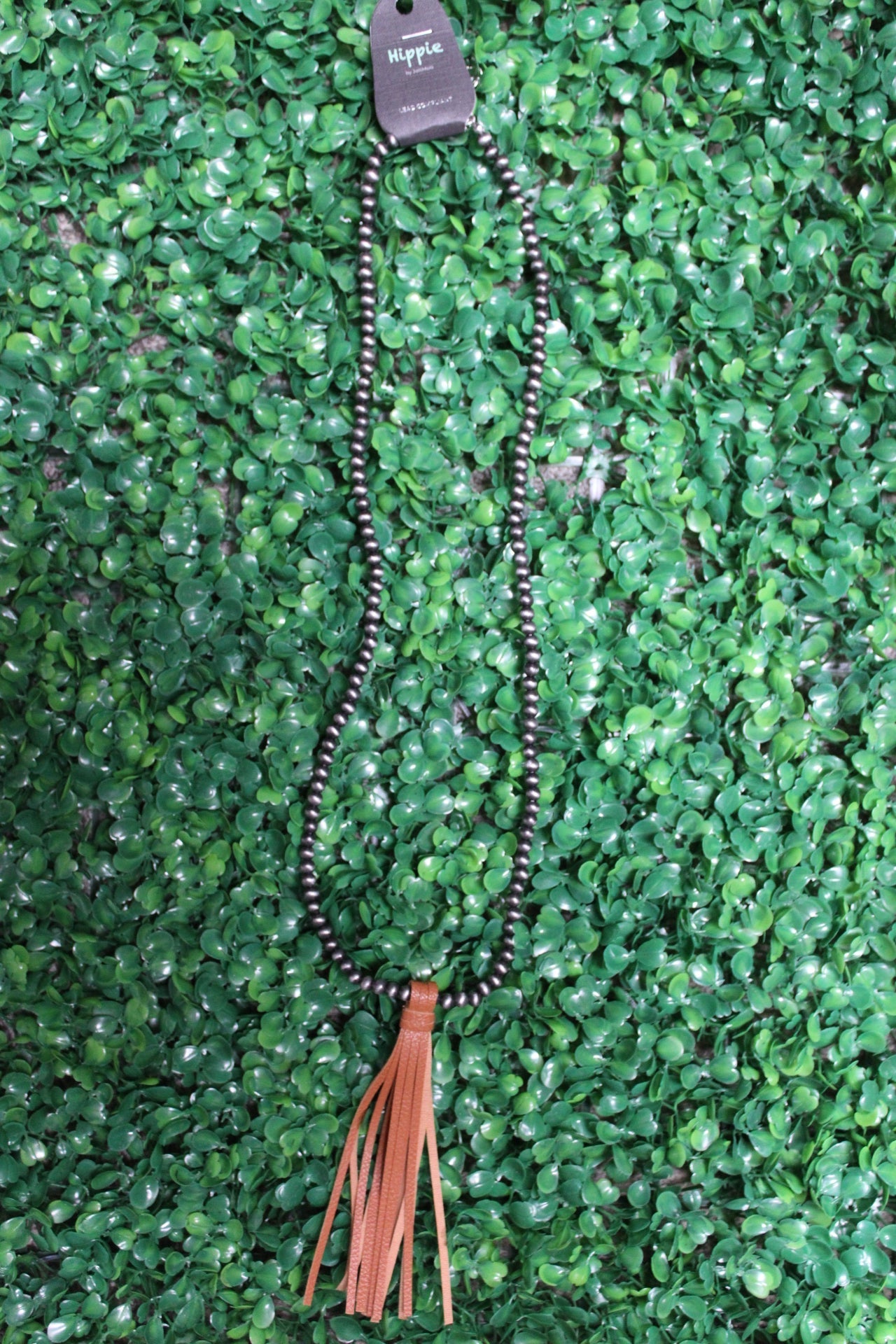 LEATHER TASSEL NAVAJO BEAD NECKLACE
