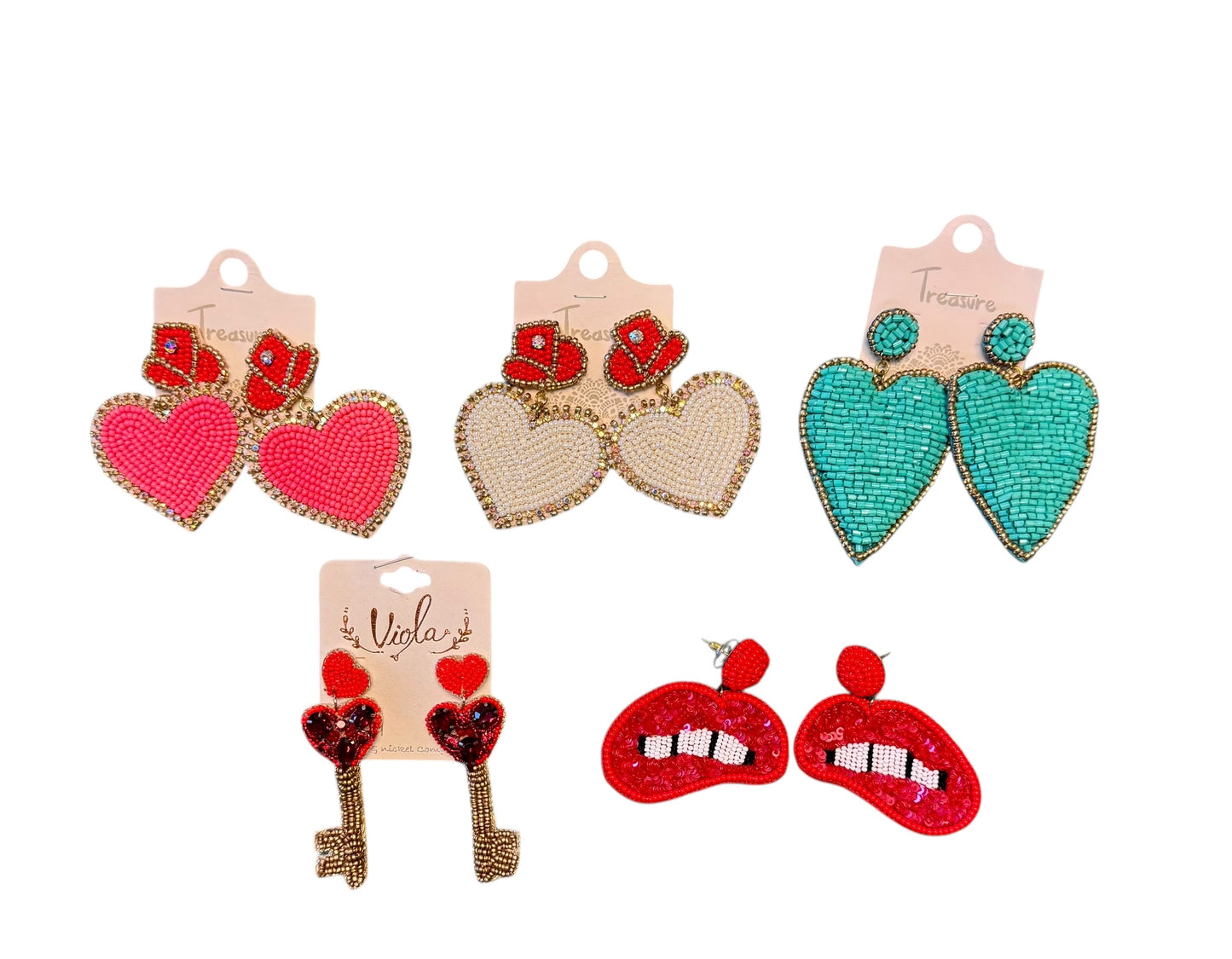 Seedbead Valentine Earrings