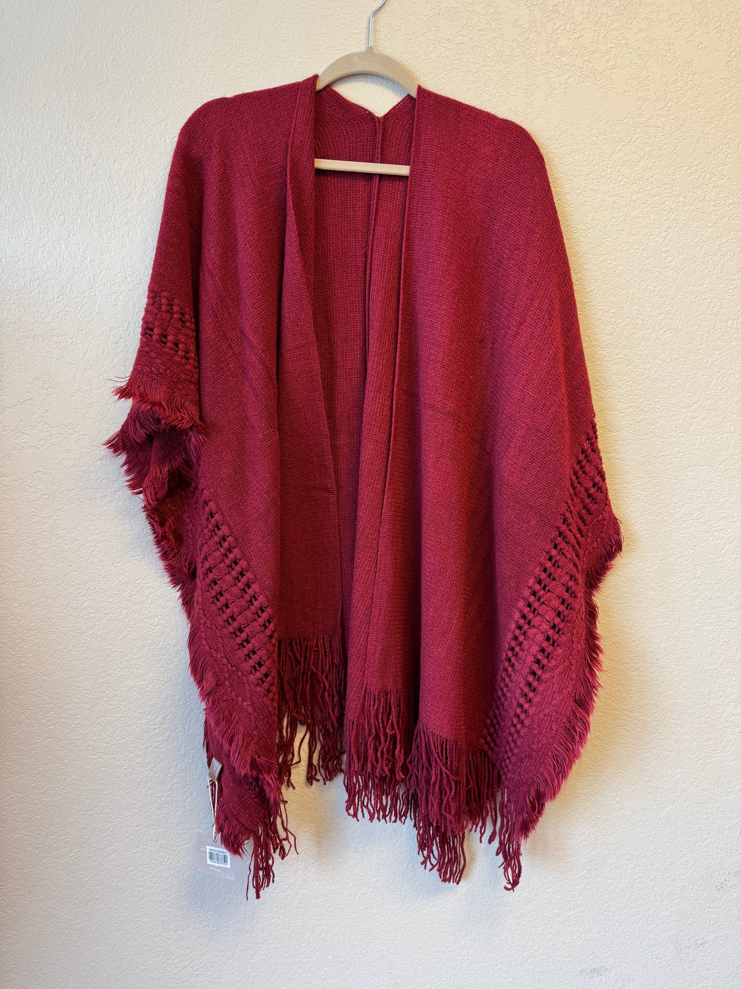 RED FRINGE CARDIGAN