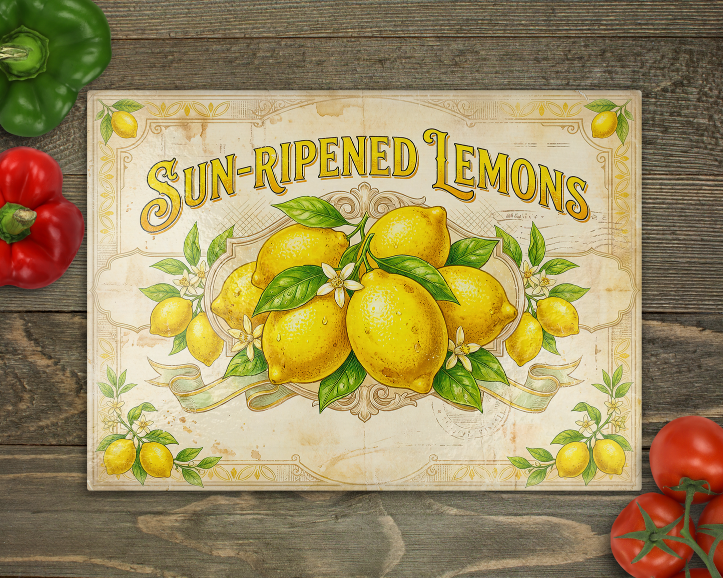 Lemons Glass Cutting Board