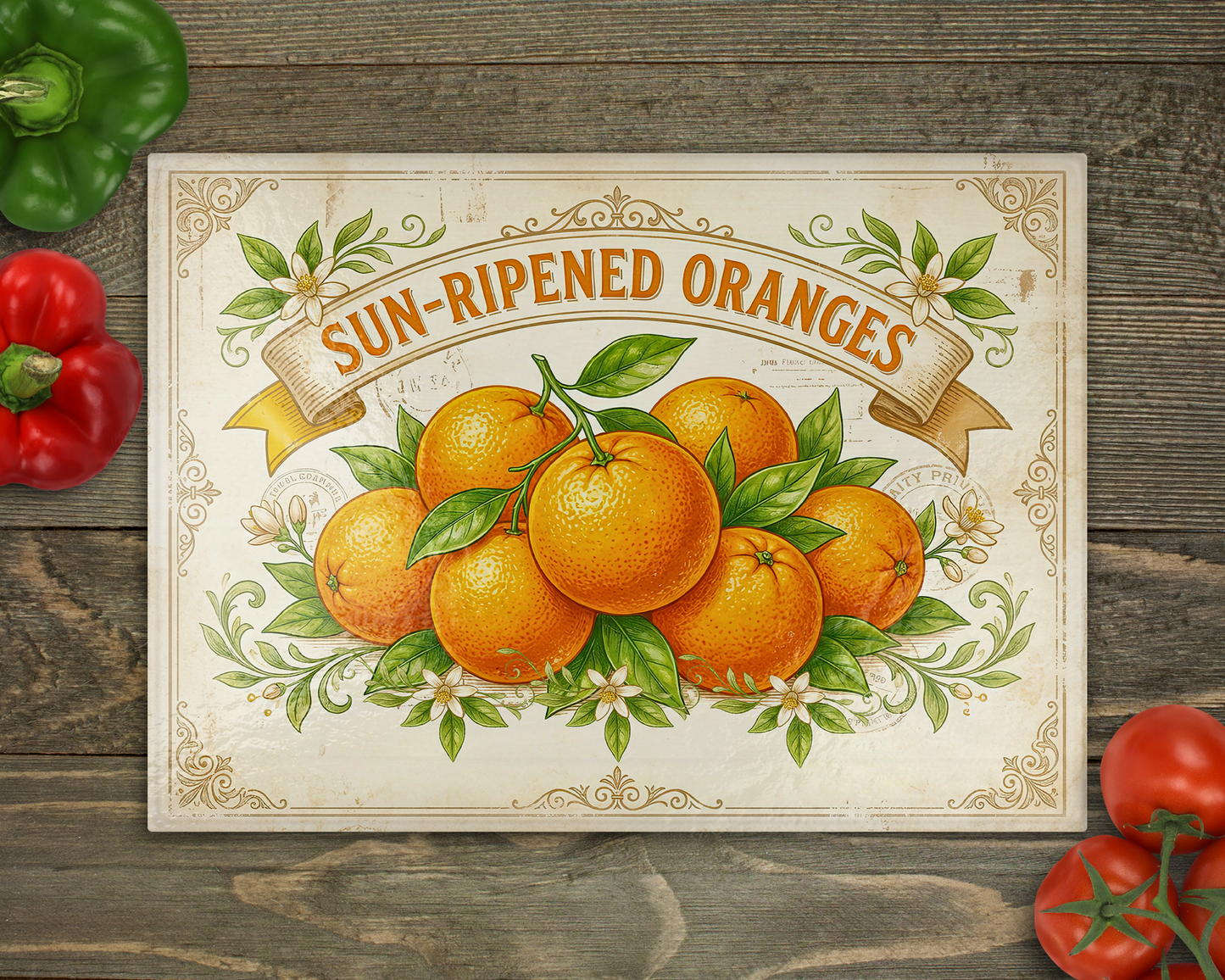 Oranges Glass Cutting Board