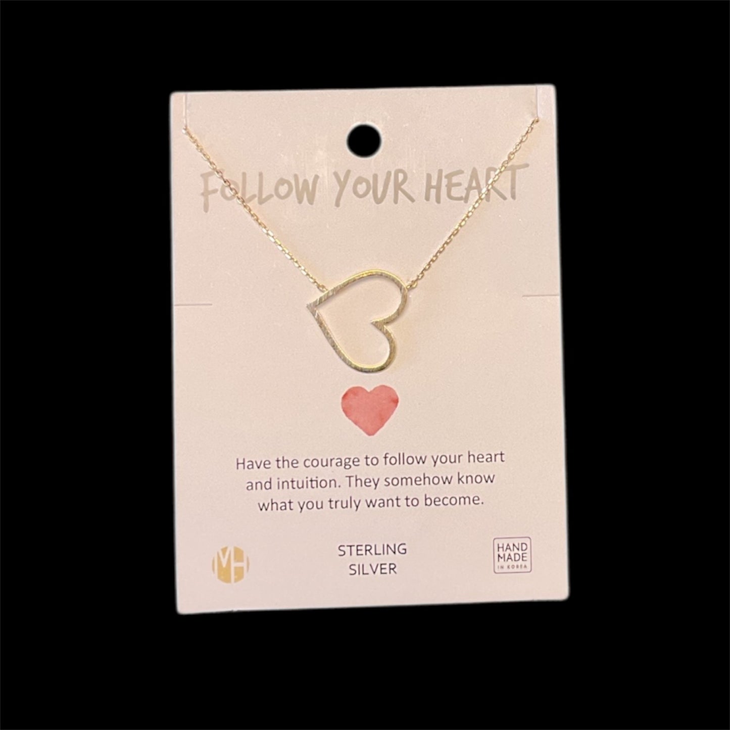 GOLD SIDEWAYS HEART NECKLACE
