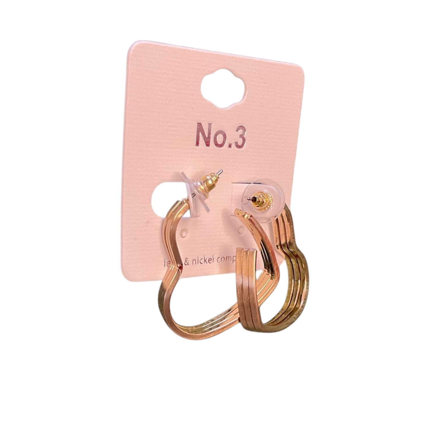 3 BAND HEART EARRING