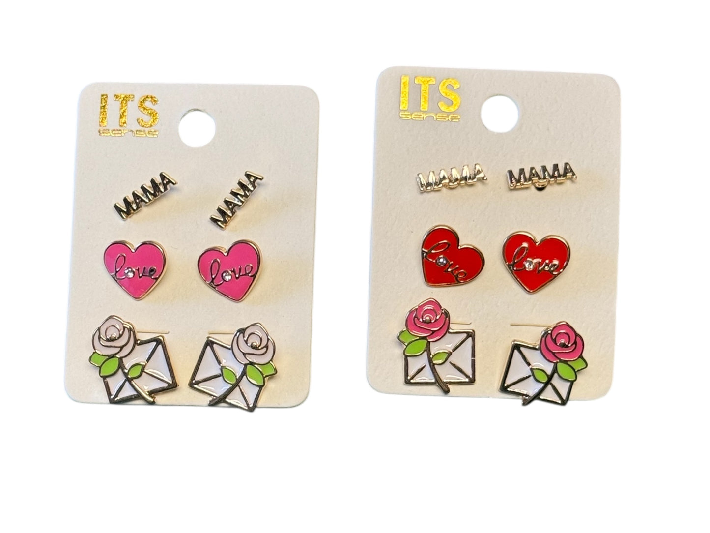 3 SETS OF VALENTINE STUDS