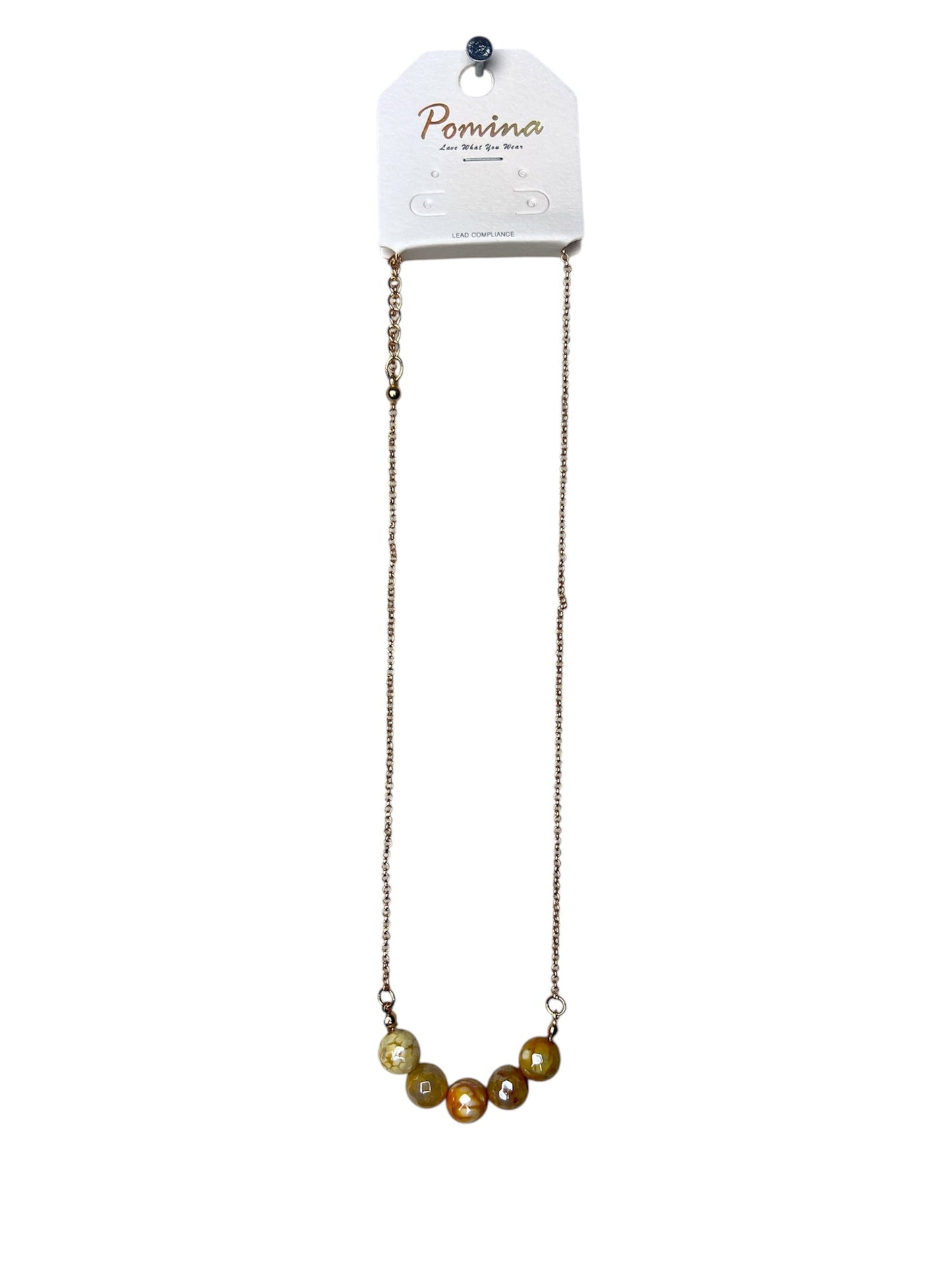 GREEN BEADED GOLD NECKLACE