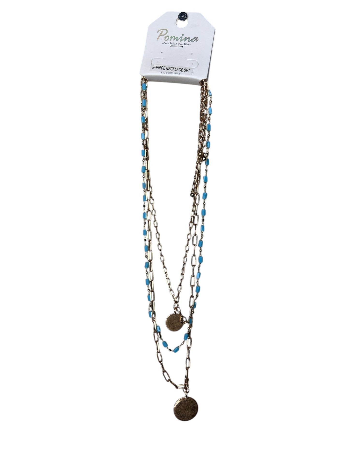 TURQUOISE GOLD PLATE NECKLACE