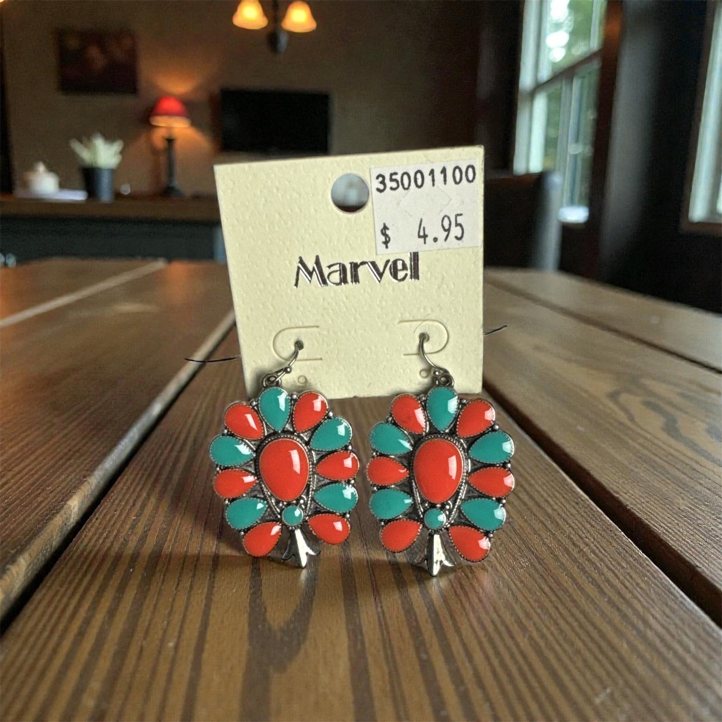 TURQUOISE N' ORANGE BLOSSOM EARRINGS