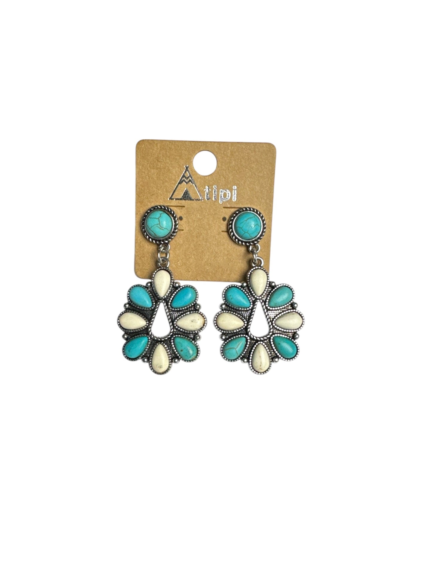 WESTERN TURQUOISE BLOSSOM EARRINGS