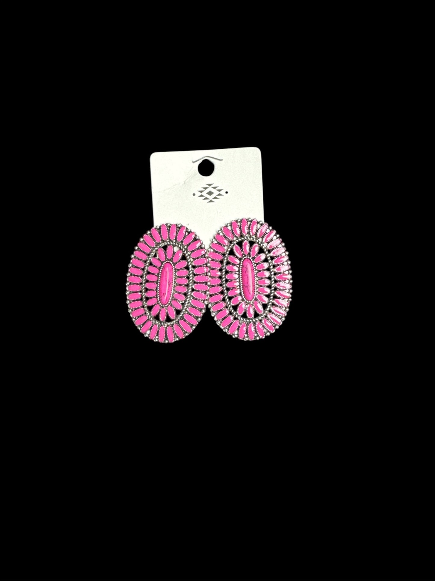 PINK BLOOM SILVER EARRING