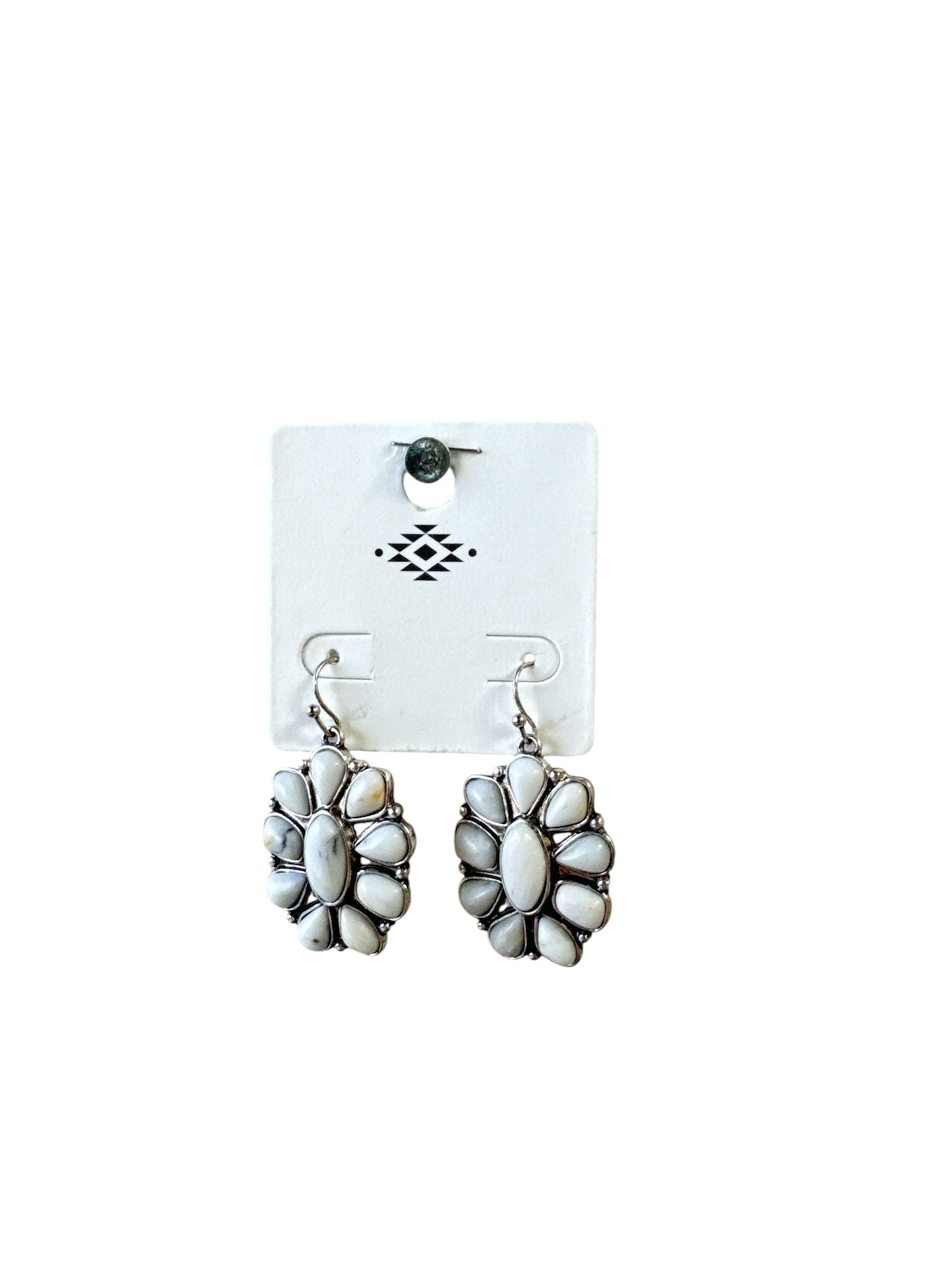 WHITE MARBLE BLOSSOM EARRINGS