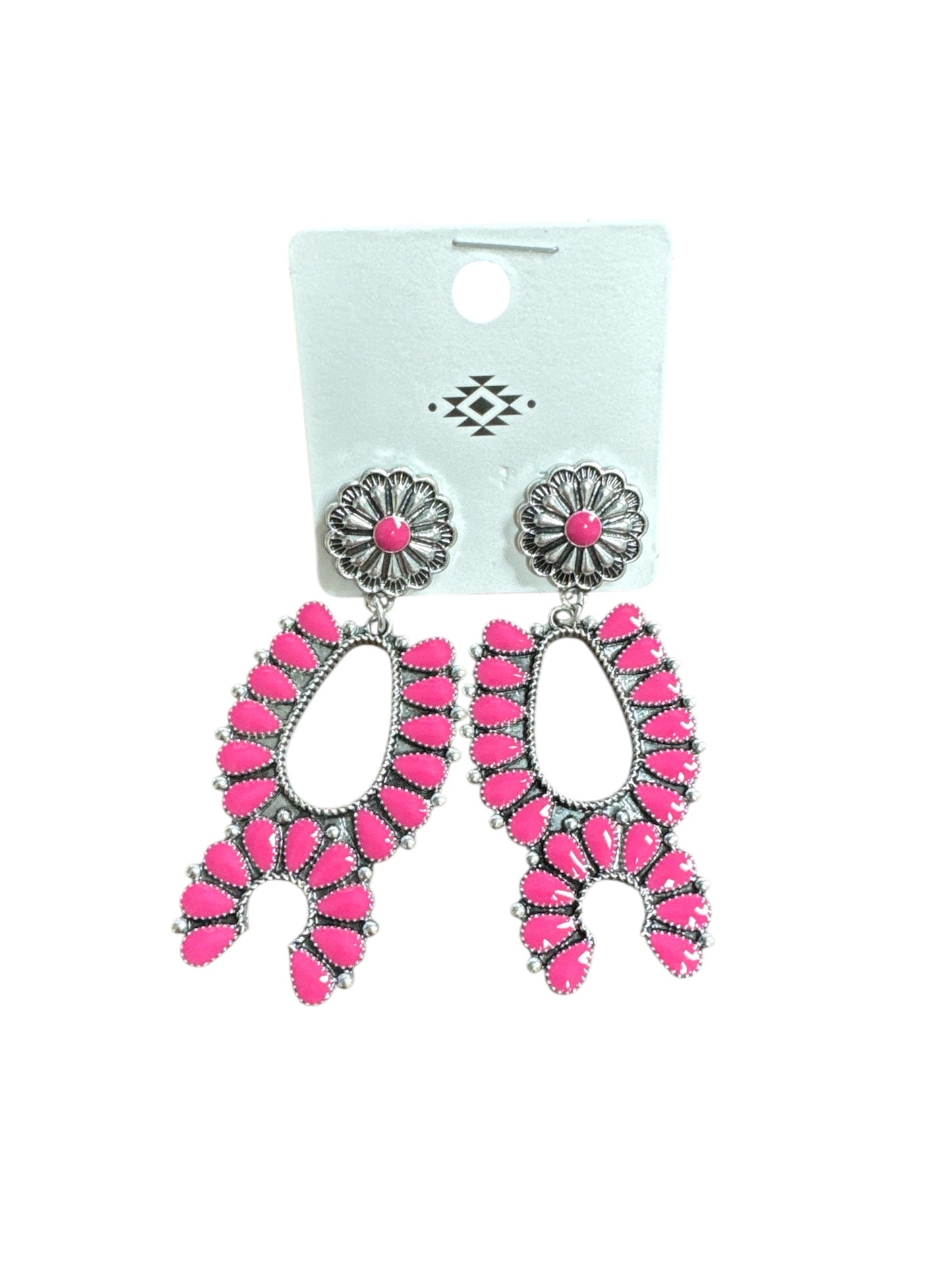 PINK TEARDROP FLOWER BLOSSOM EARRINGS