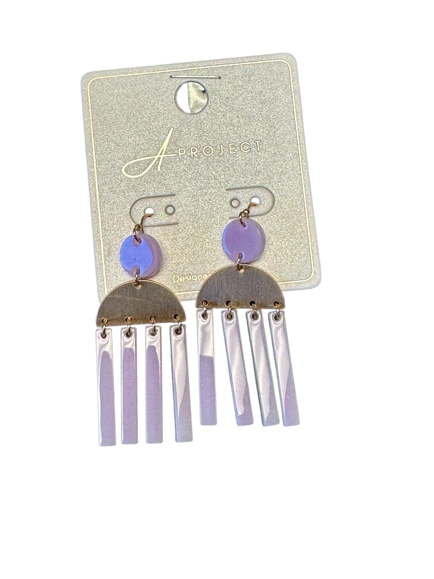3 TIER ACRYLIC AND METAL DANGLE EARRINGS