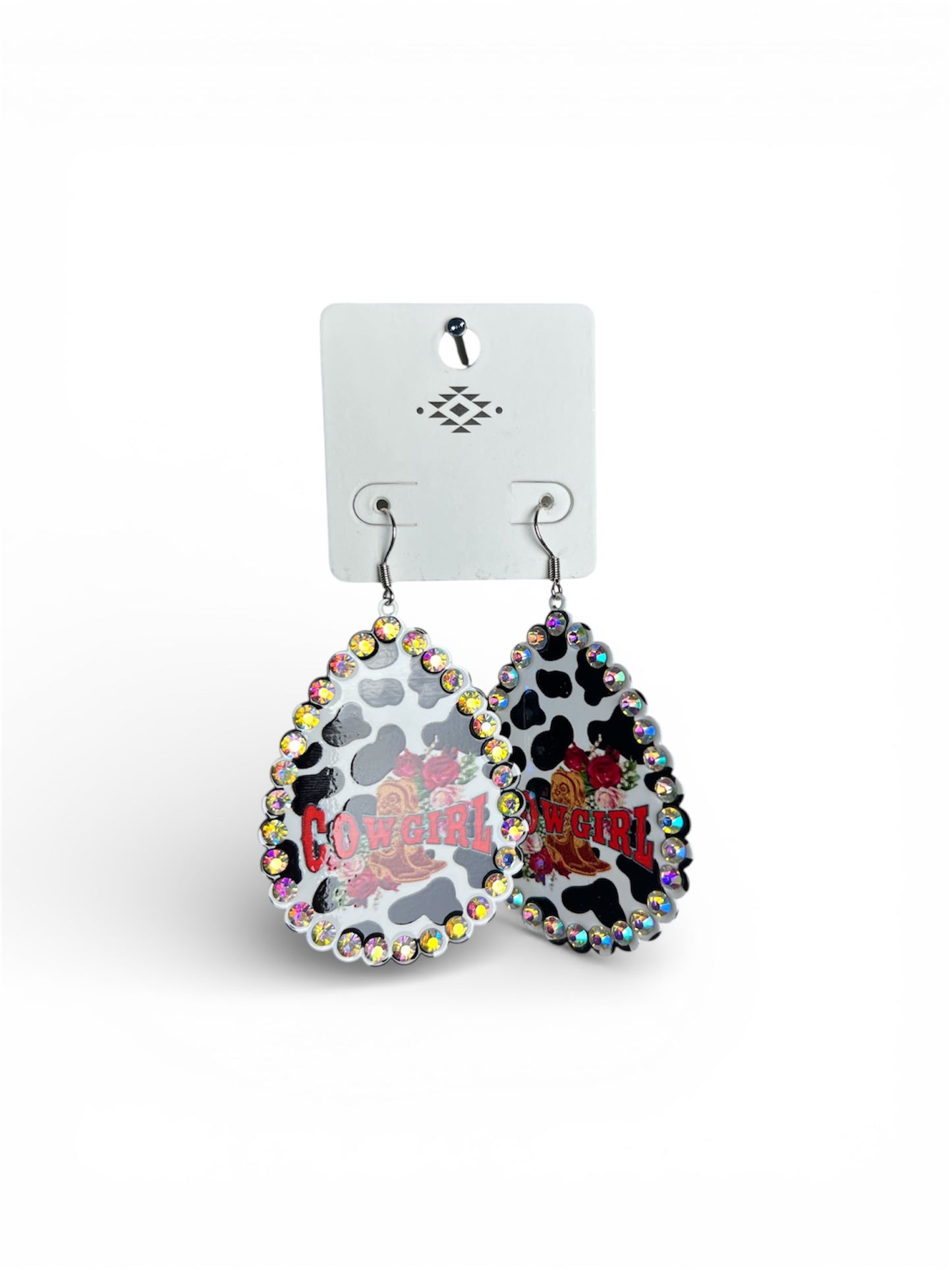 COW PRINT COWGIRL EARRINGS