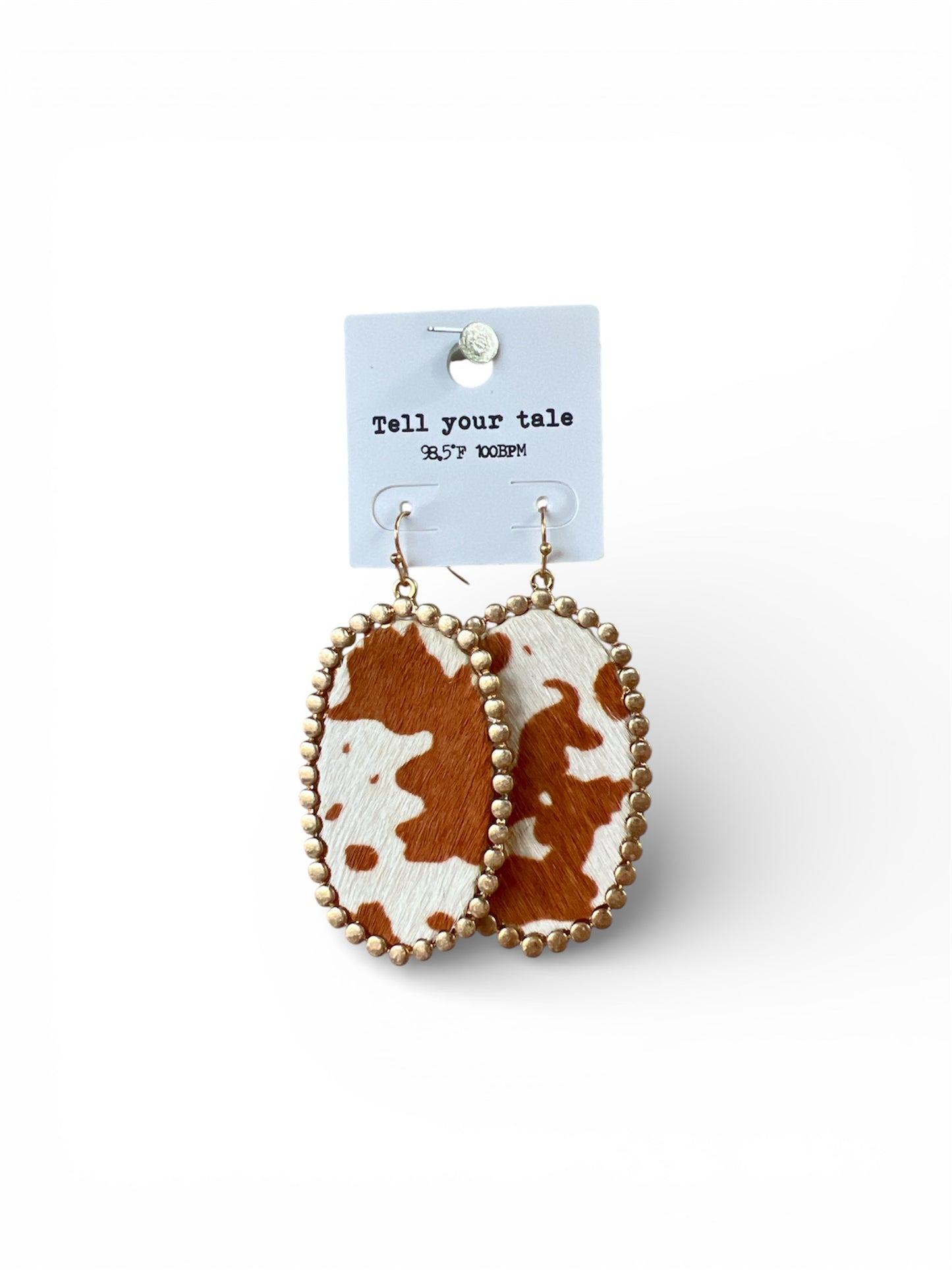 WHITE COW HYDE EARRINGS