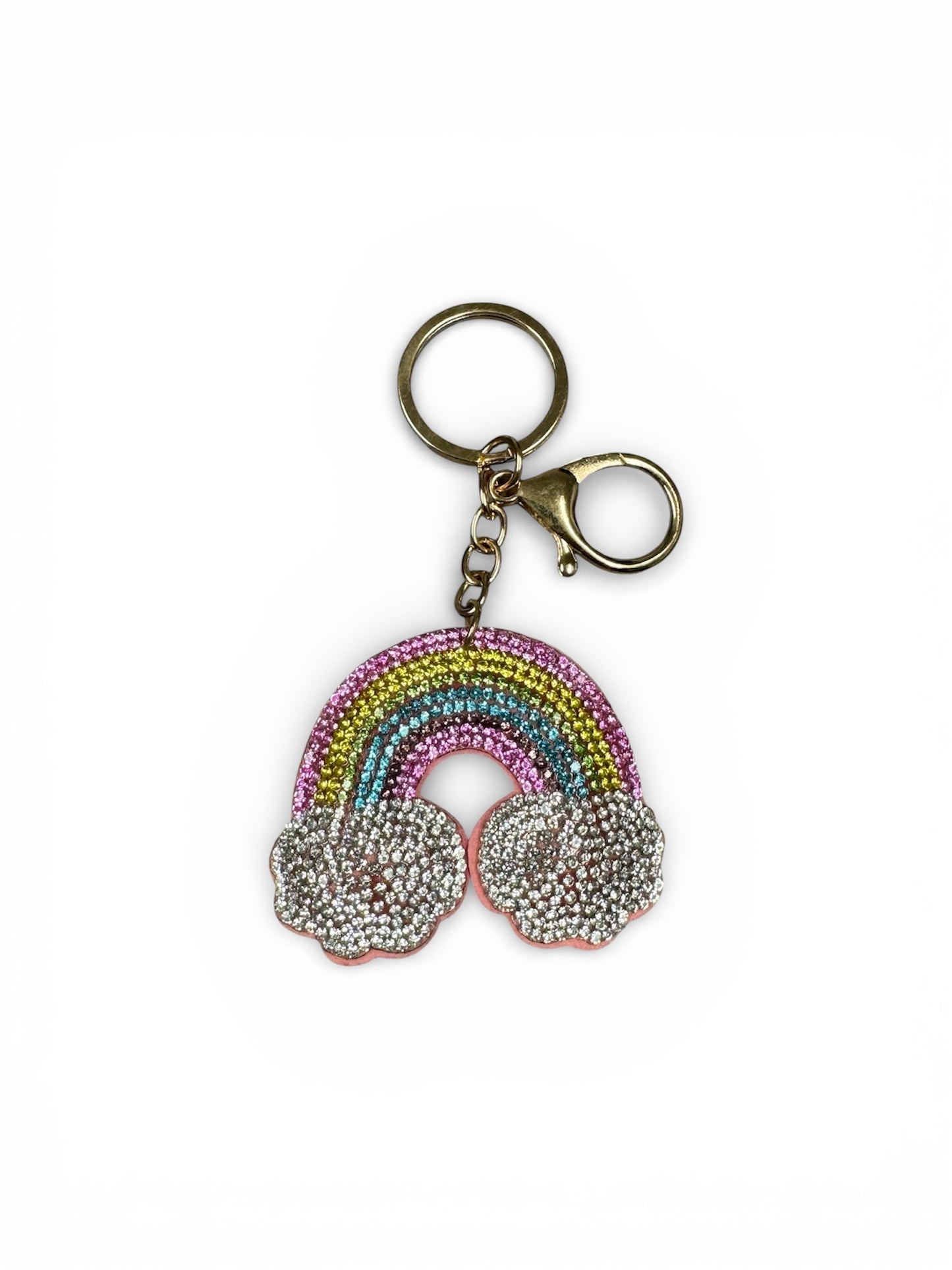PUFF RHINESTONE RAINBOW KEYCHAIN