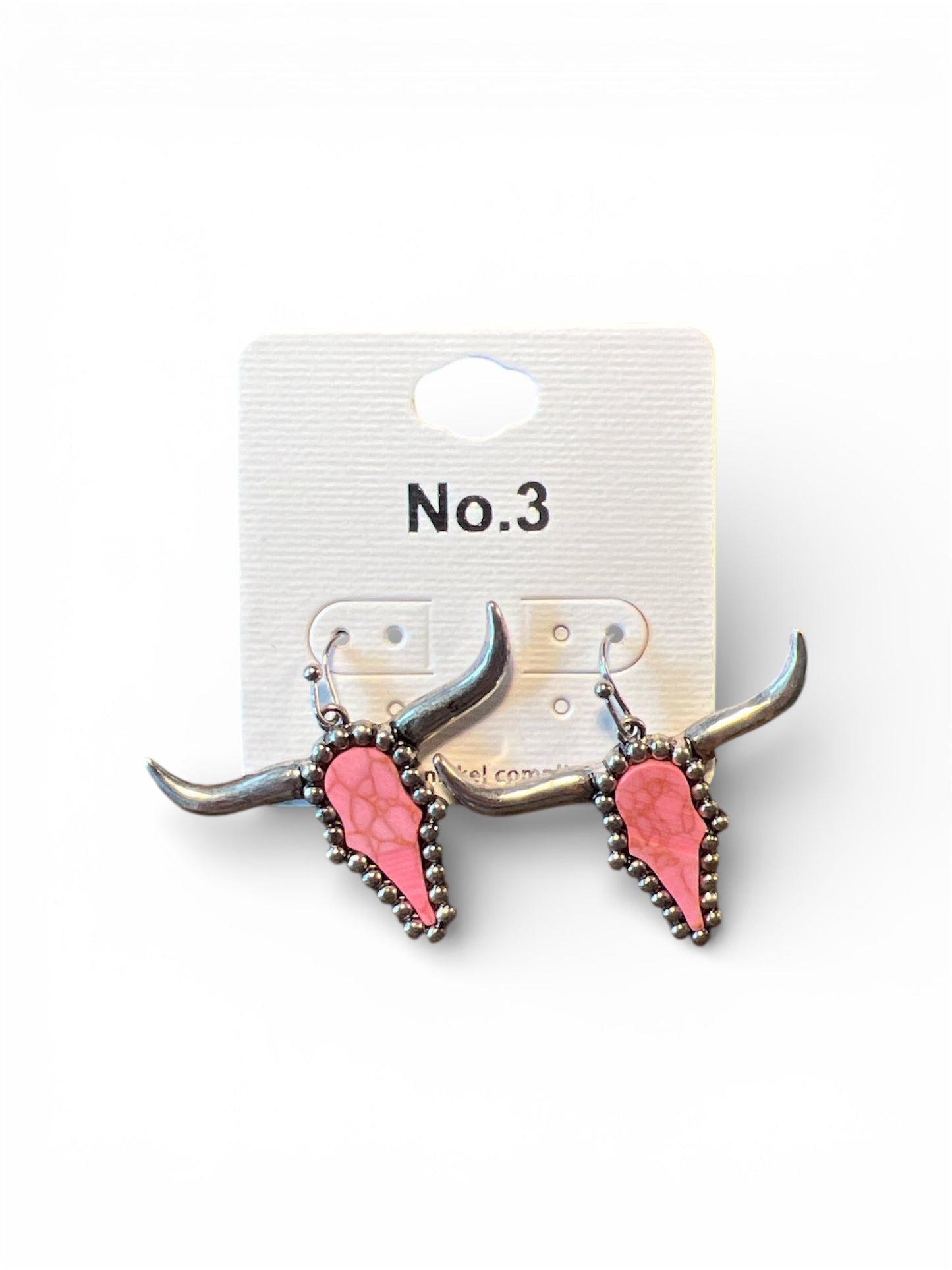 COLORFUL LONGHORN DANGLE EARRINGS