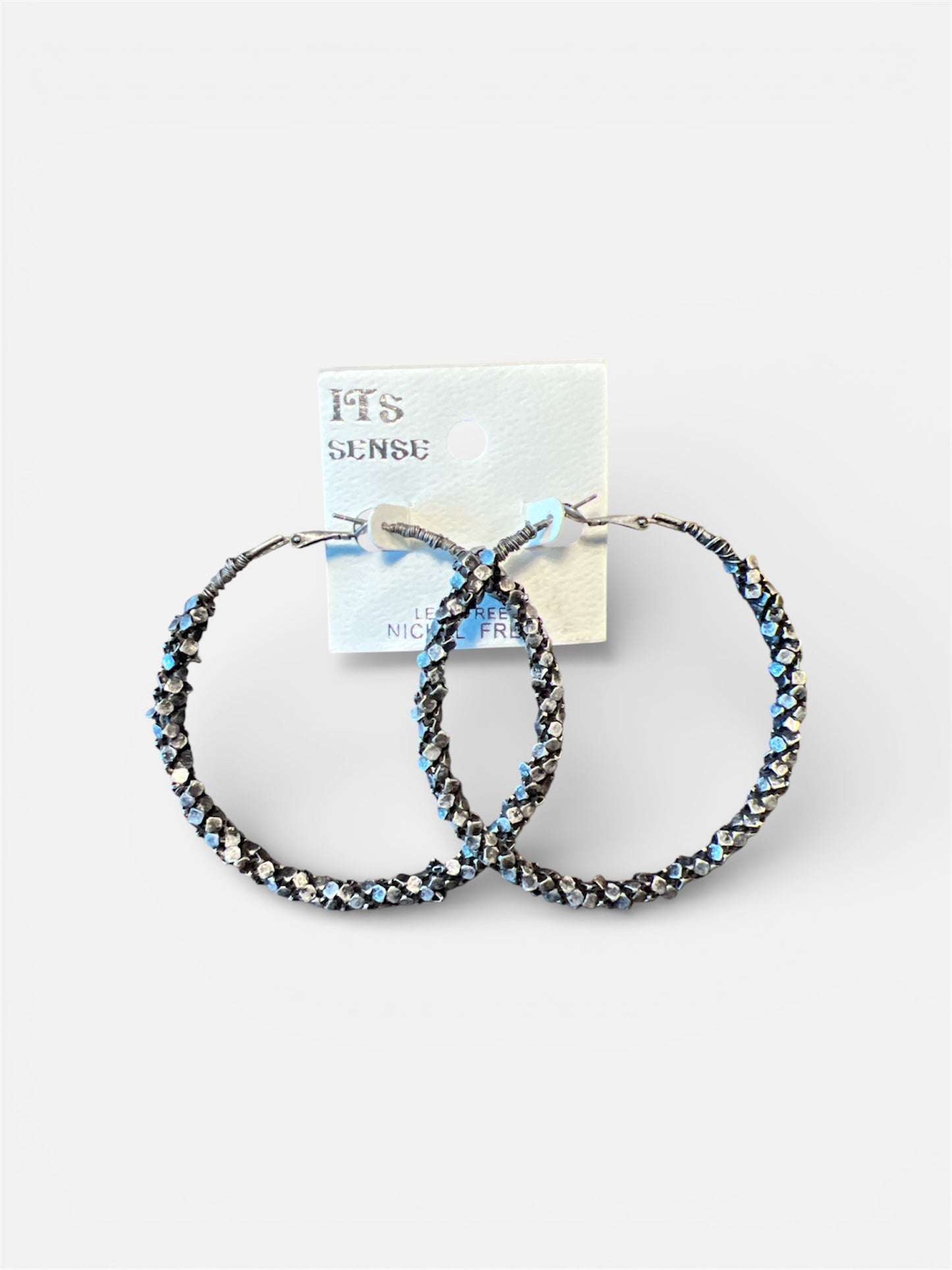 LARGE METAL TEXTURED EARRINGS
