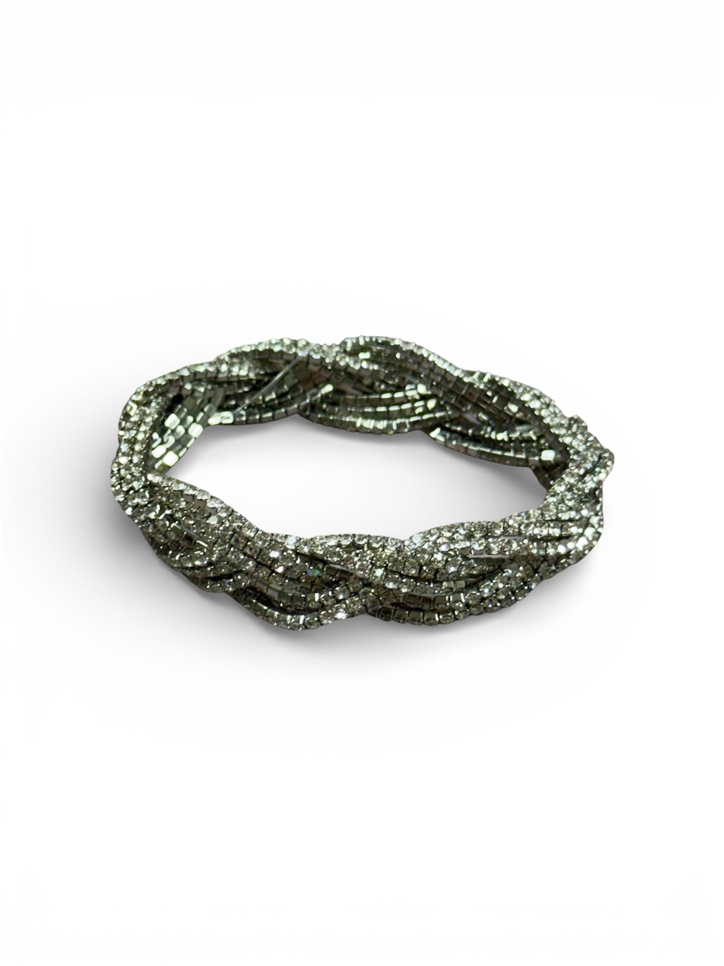 STRETCHY BRAIDED RHINESTONE BRACELET