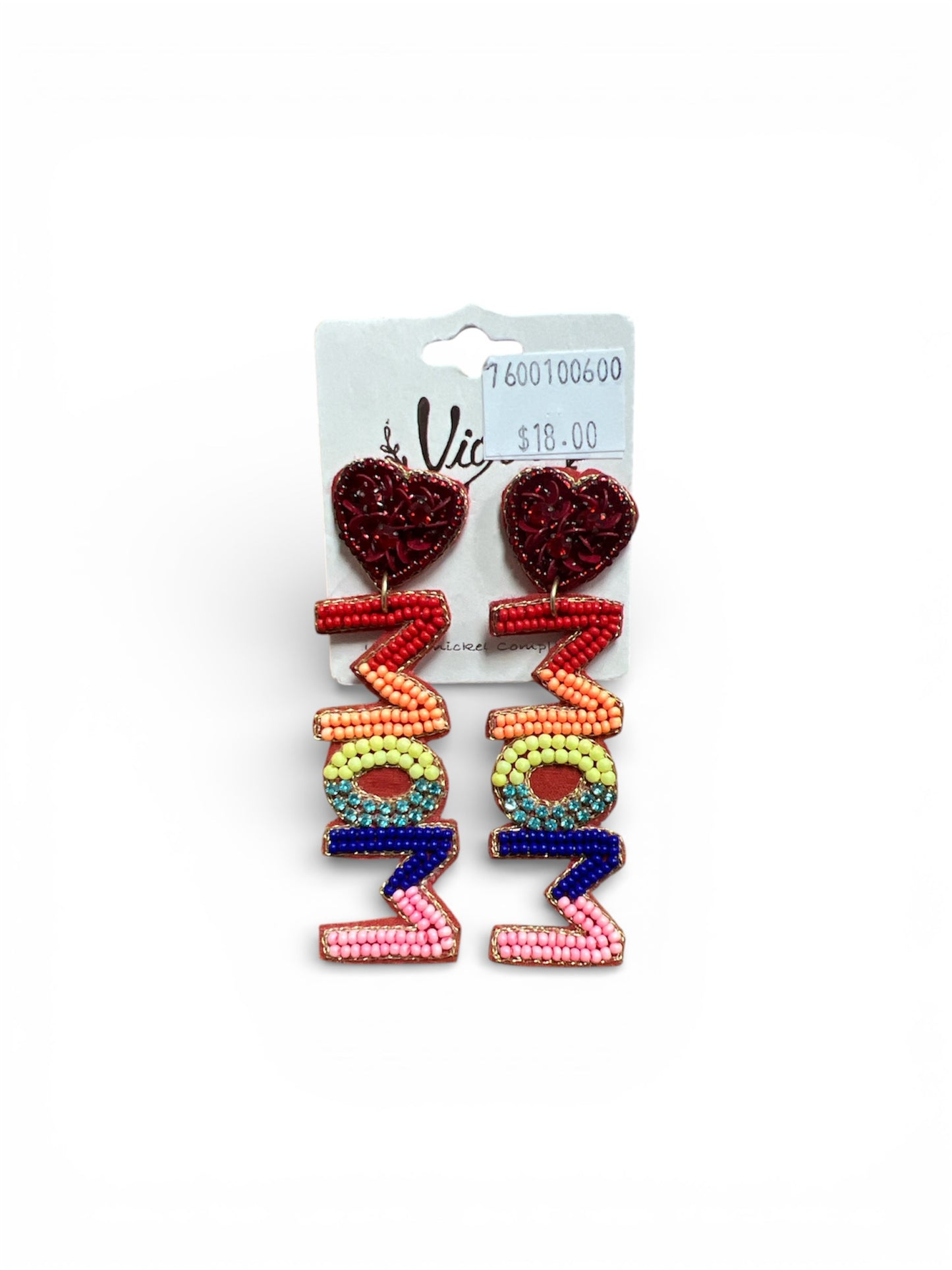 MULTICOLOR MOM SEED BEAD EARRINGS