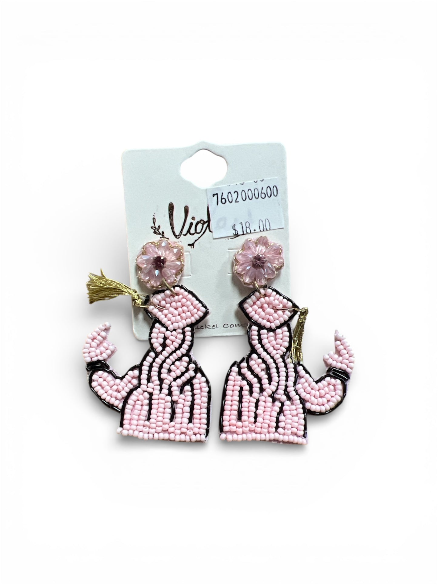 CAP AND GOWN SEED BEAD EARRINGS