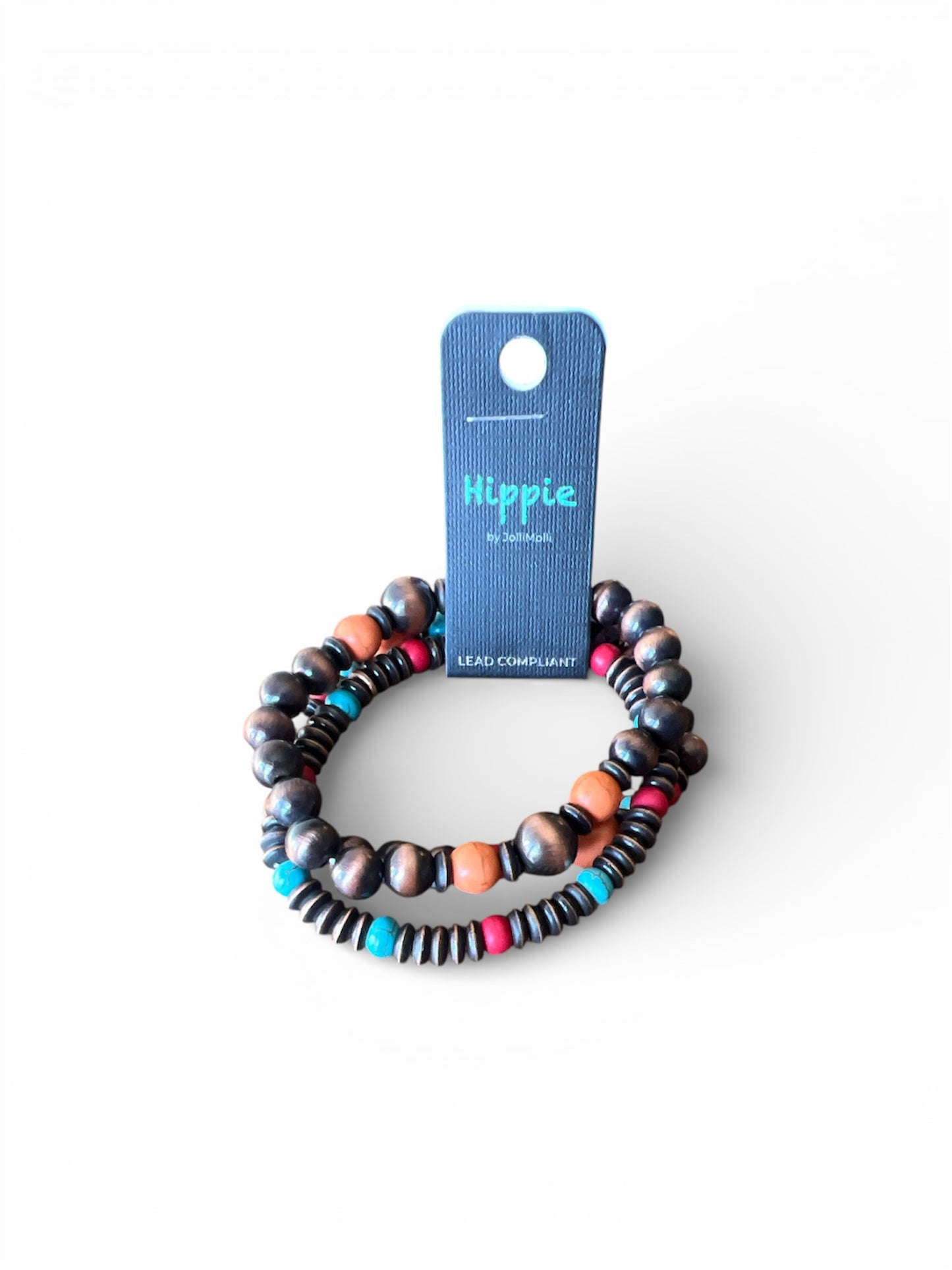 ORANGE AND TURQUOISE BEADED BRACELETS