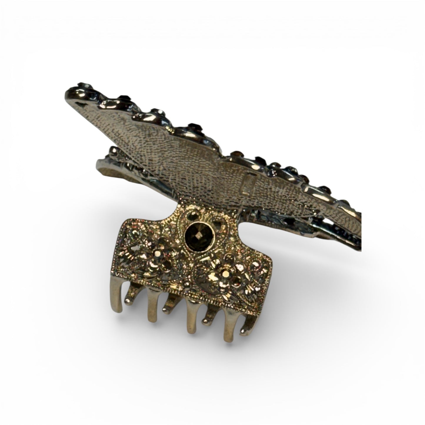 LARGE METAL BUTTERFLY HAIR CLIP WITH RHINESTONES