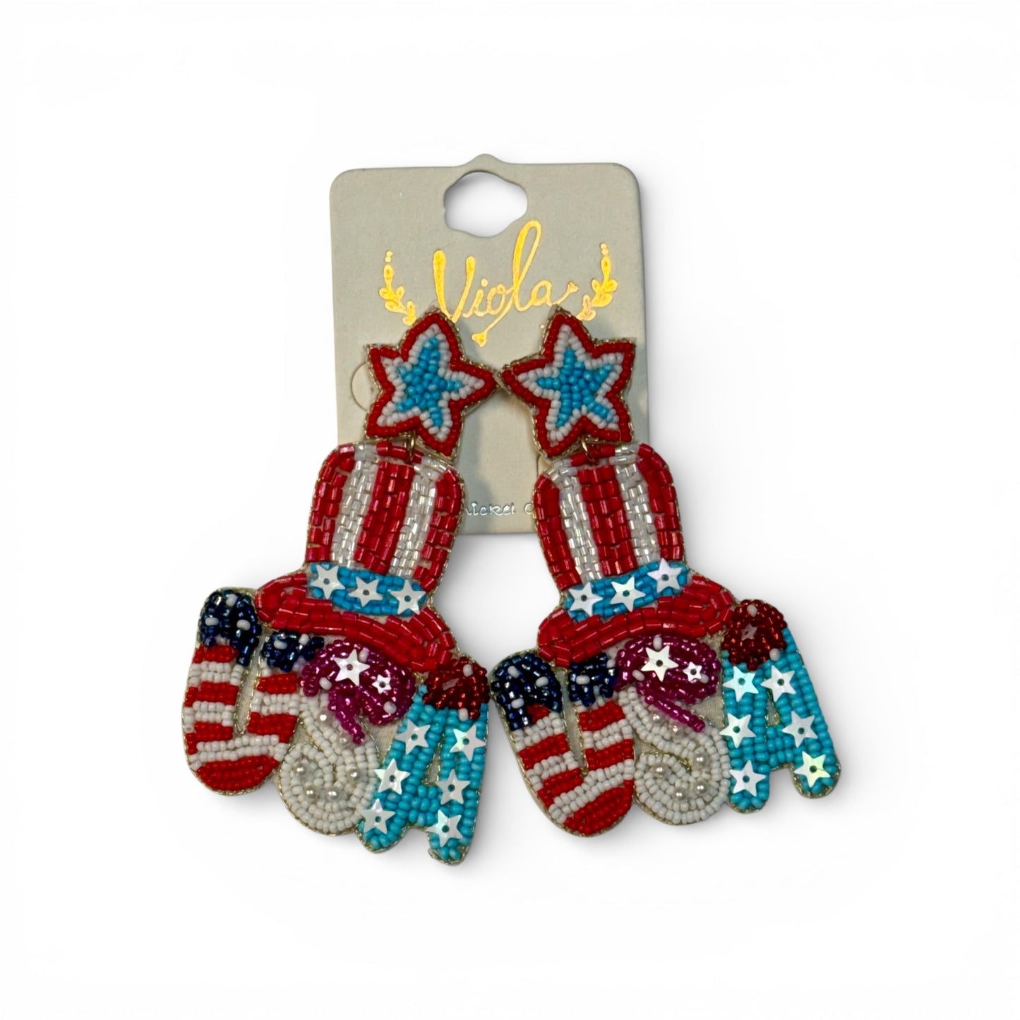 USA SEED BEAD EARRINGS