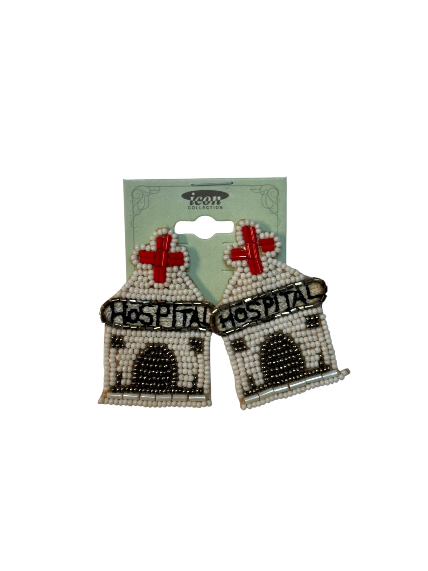 HOSPITAL SEED BEAD EARRINGS