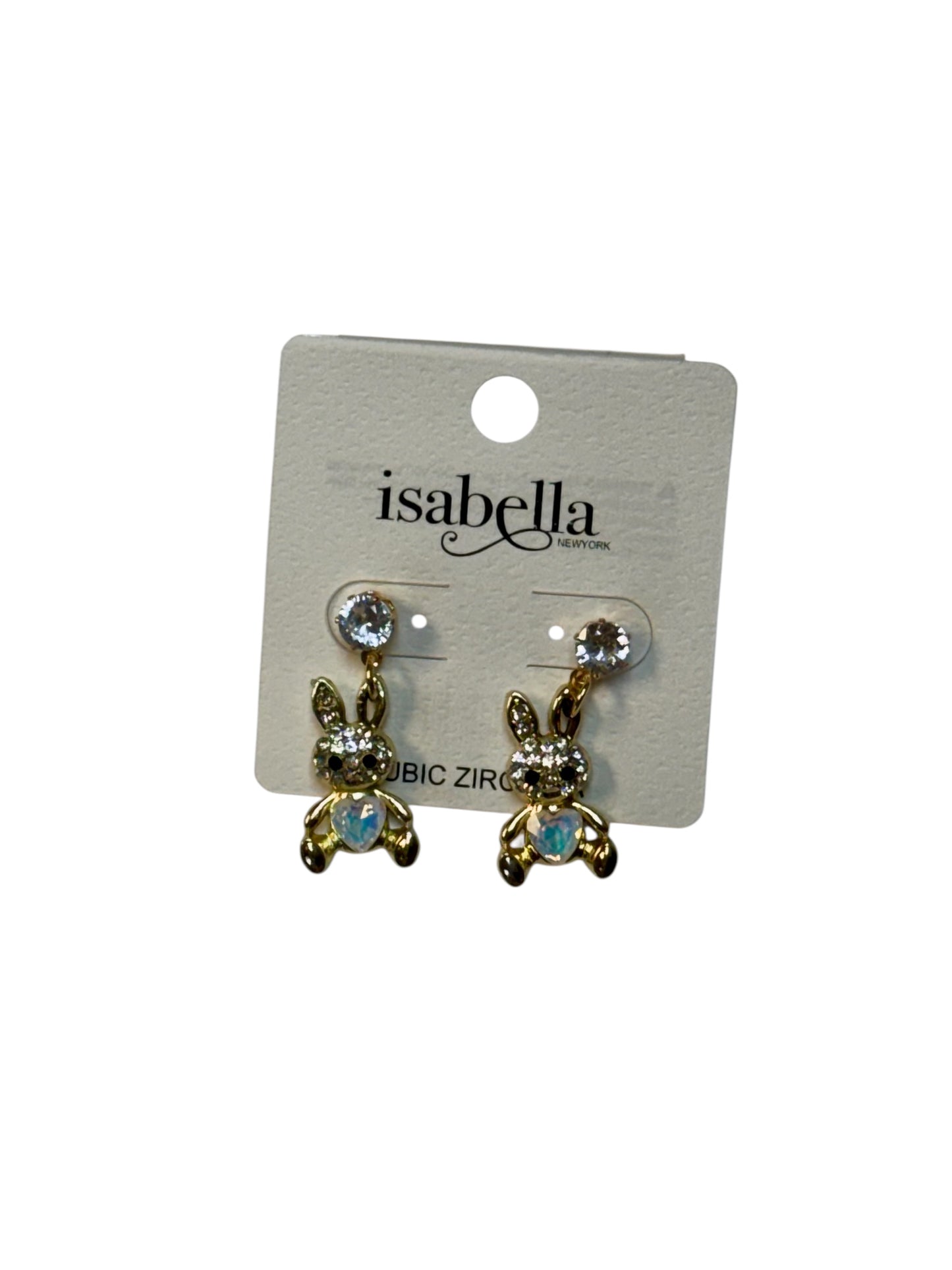 BUNNY EARRINGS WITH RHINESTONES