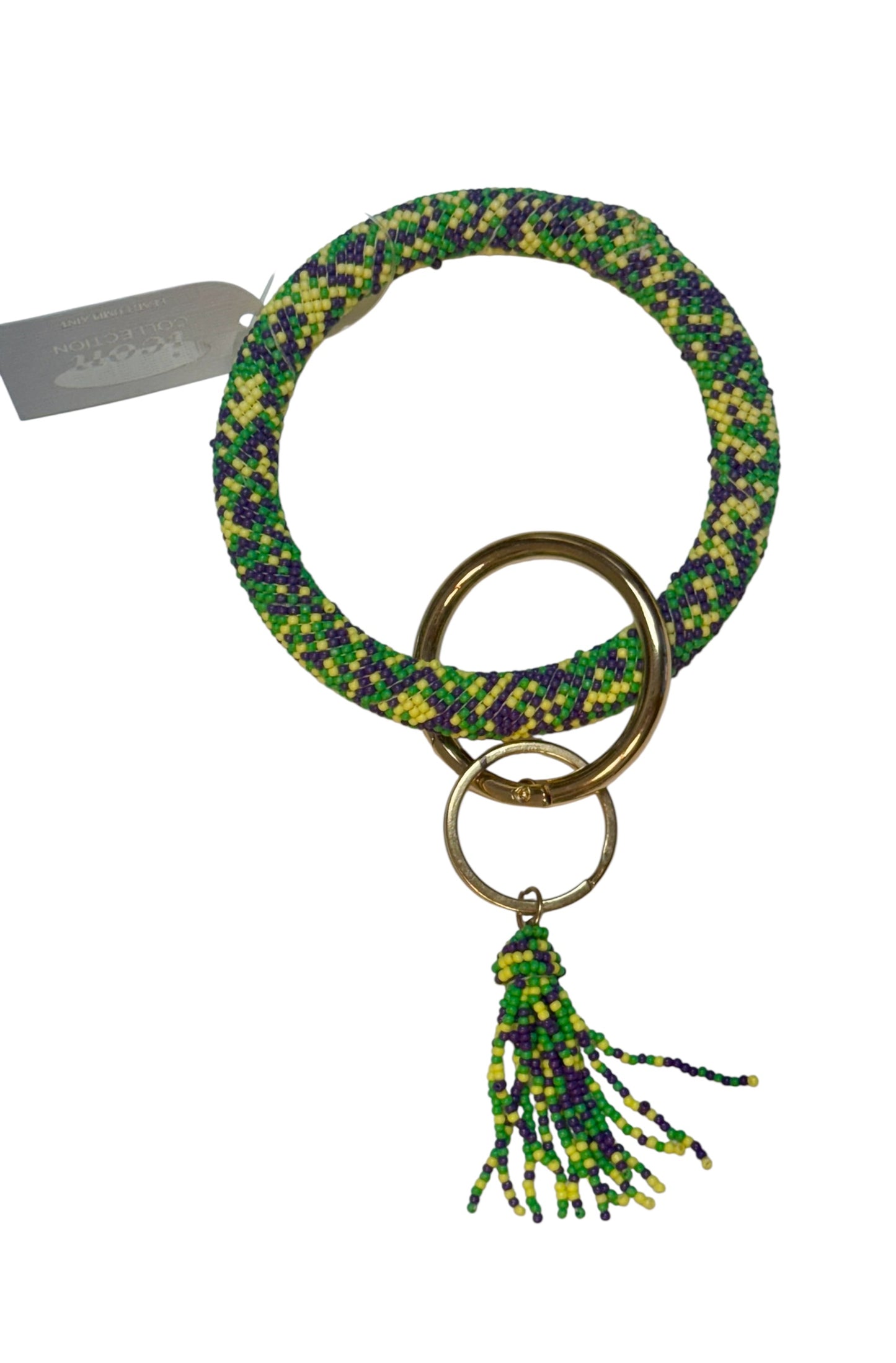 SEED BEAD WRISTLET KEYCHAIN WITH TASSEL