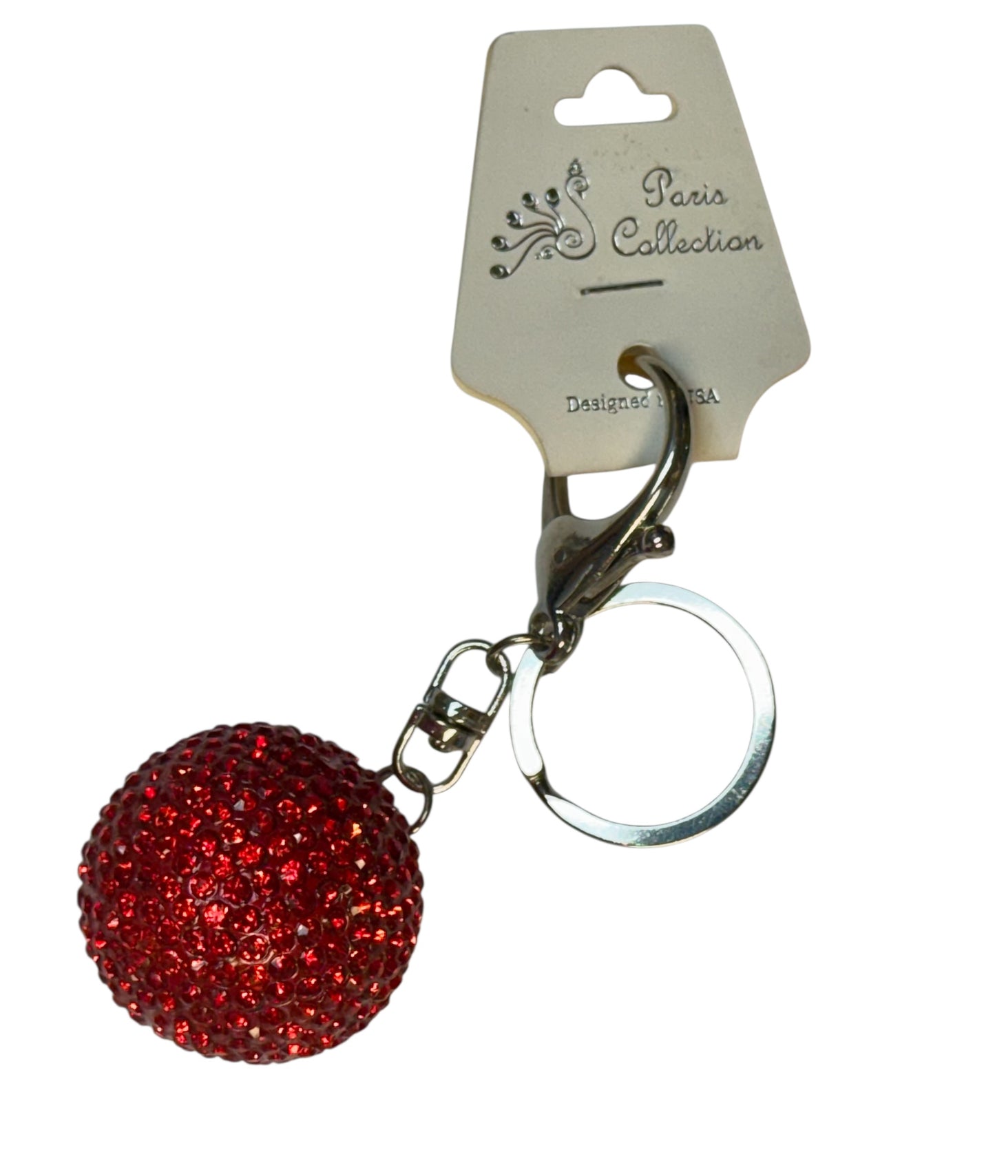 RED BLING BALL KEYCHAIN